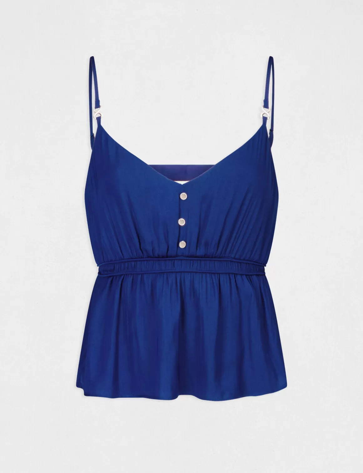 Morgan Chemises Et Blouses>Blouse Bretelles Fines A Ornements Bleu Electrique Femme | Bleu_Electrique