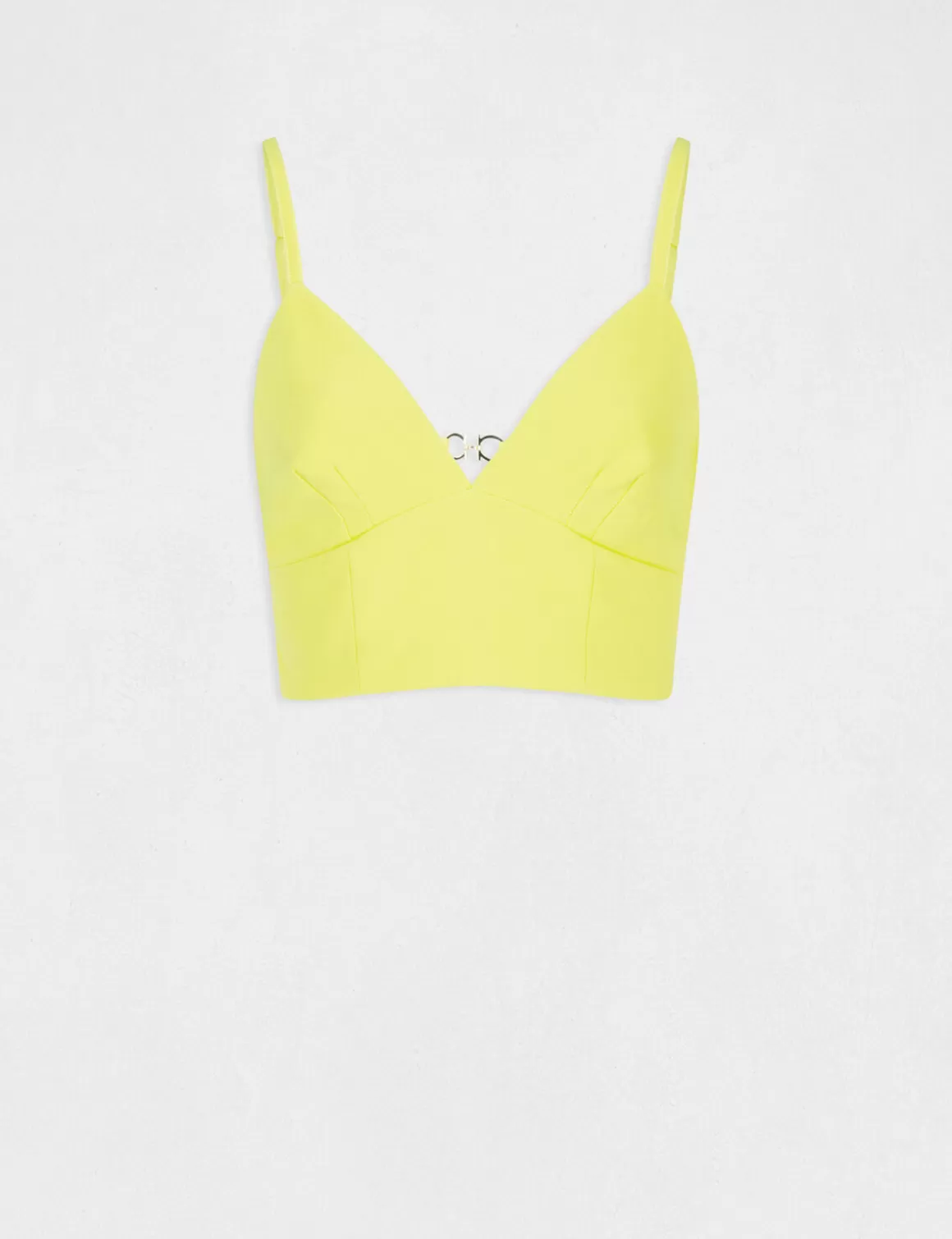 Morgan Tops Et T-Shirts>Bustier Crop Top A Ornement Dos Femme | Jaune