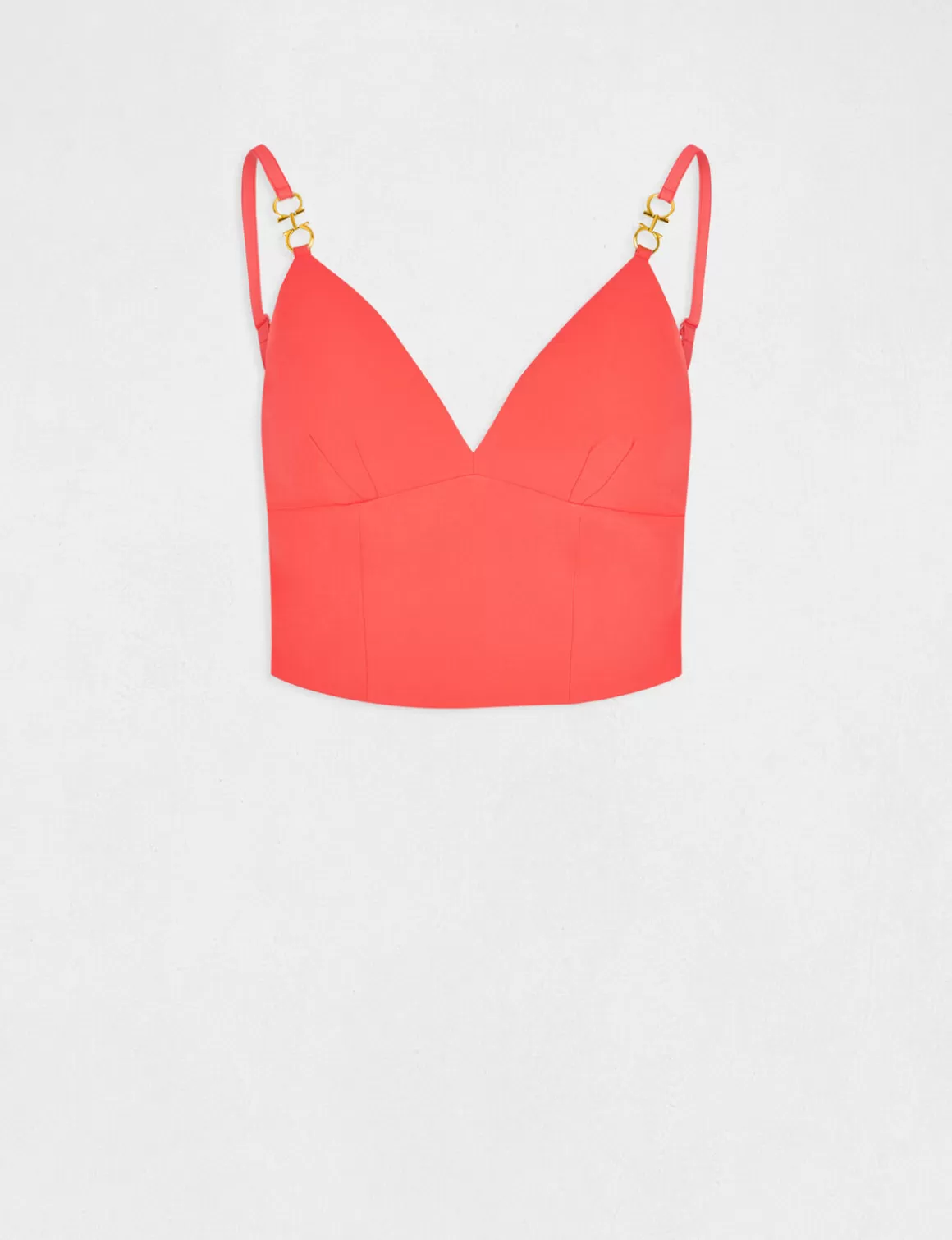 Morgan Tops Et T-Shirts>Bustier Crop Top Ornement Aux Bretelles Femme | Orange