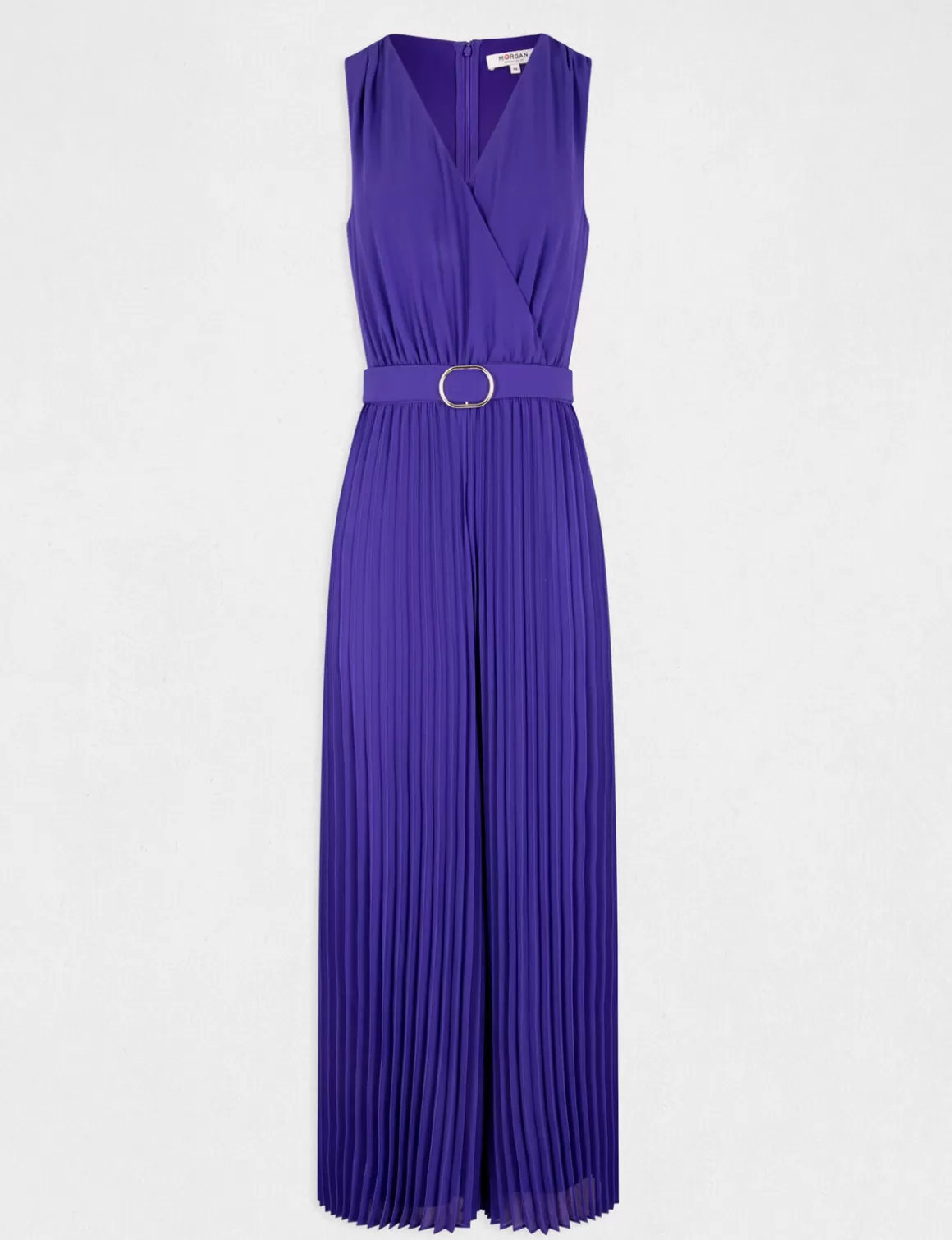 Morgan Combinaisons>Combinaison Ample A Jambes Plissees Violet Fonce Femme | Violet_Fonce
