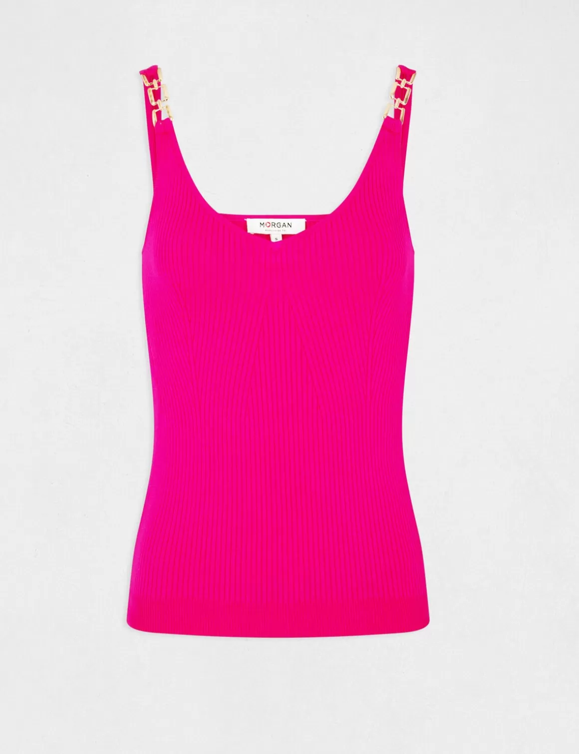 Morgan Tops Et T-Shirts>Debardeur Avec Bretelles A Ornements Rose Fonce Femme | Rose_Fonce