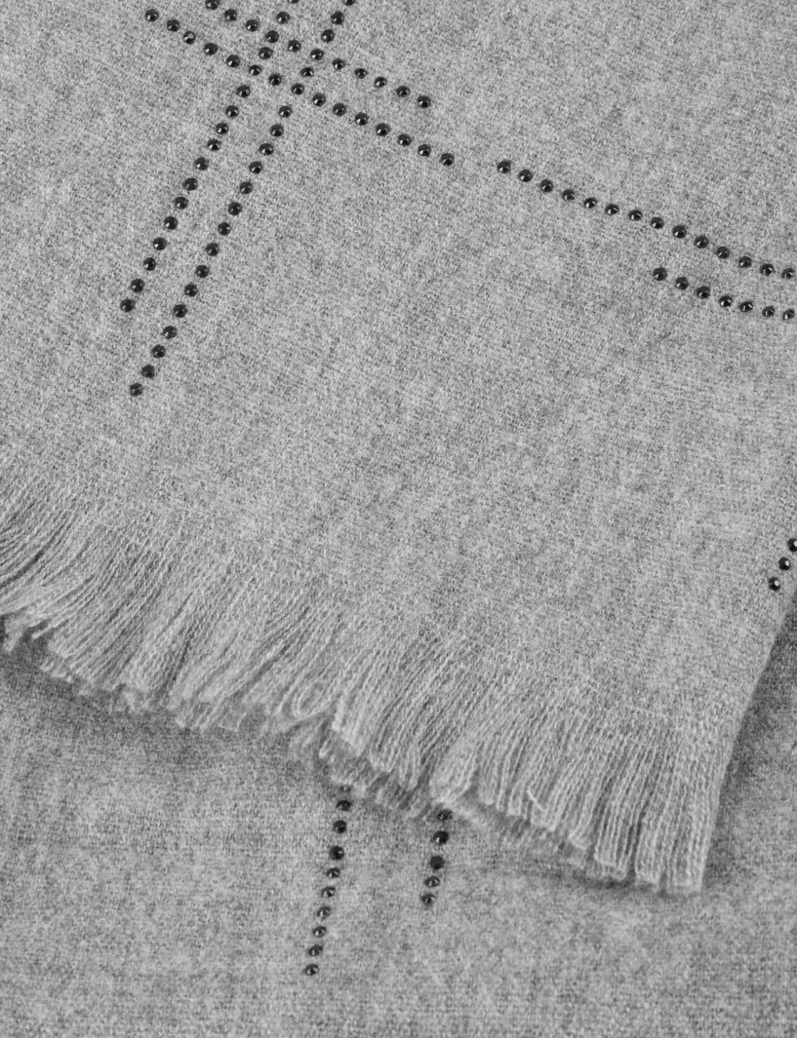 Morgan Echarpes>Echarpe Avec Strass Et Franges Gris Moyen Femme | Gris_Moyen