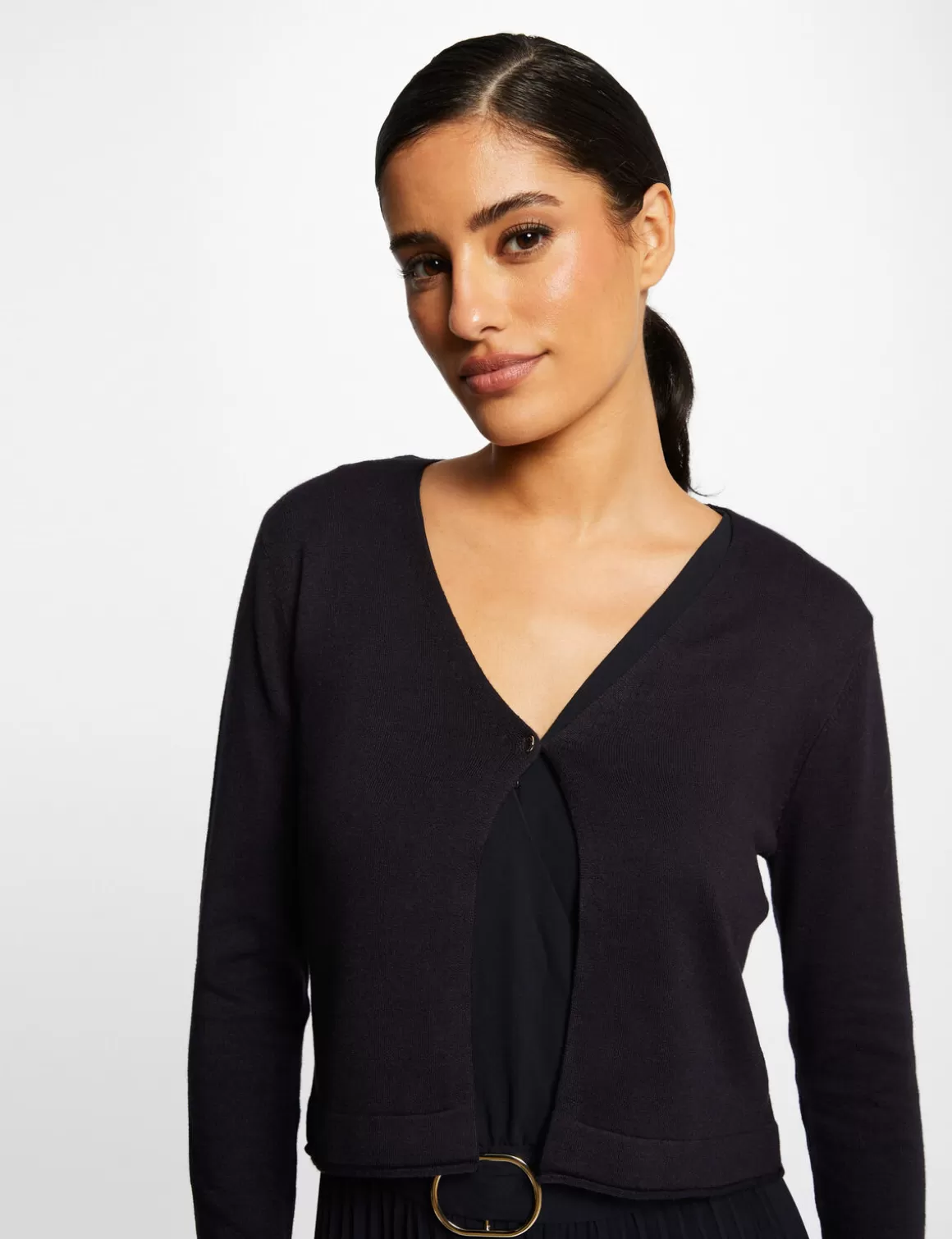 Morgan Gilets>Gilet Manches Longues A Col En V Femme | Marine