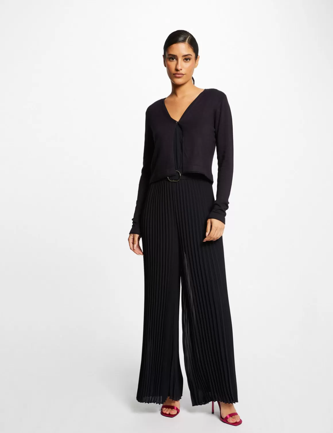 Morgan Gilets>Gilet Manches Longues A Col En V Femme | Marine