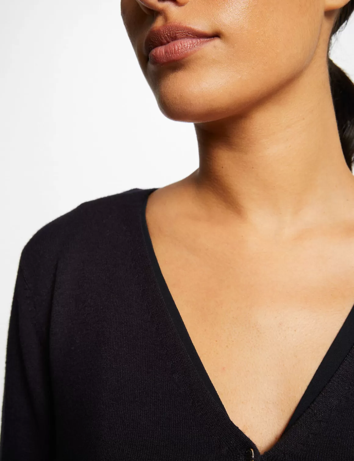 Morgan Gilets>Gilet Manches Longues A Col En V Femme | Marine