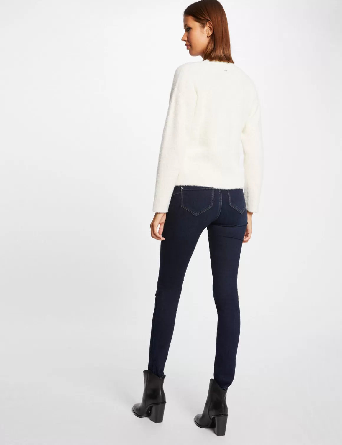 Morgan Gilets>Gilet Manches Longues Avec Col En V Femme | Ivoire