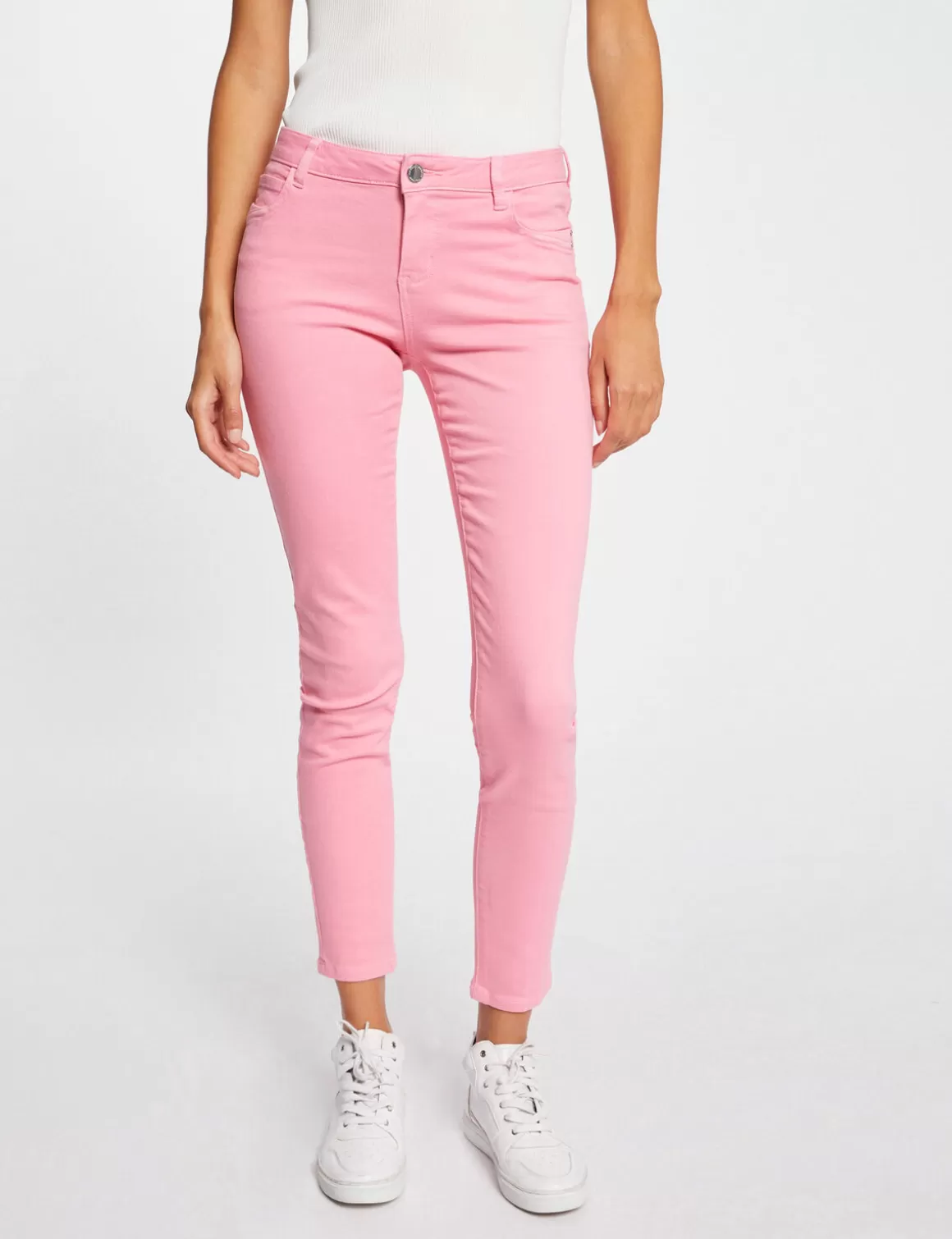 Morgan Jeans>Jeans Skinny Taille Basse Rose Moyen Femme | Rose_Moyen