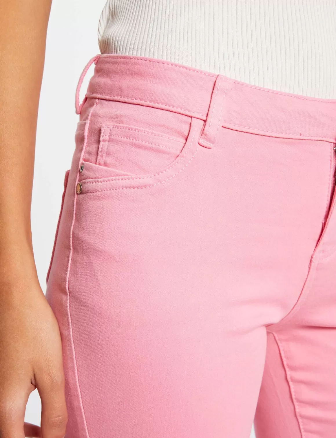 Morgan Jeans>Jeans Skinny Taille Basse Rose Moyen Femme | Rose_Moyen