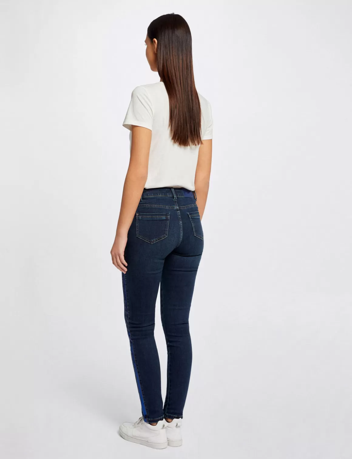 Morgan Pantalons>Jeans Slim Avec Bandes Sequins Jean Stone Femme | Jean_Stone