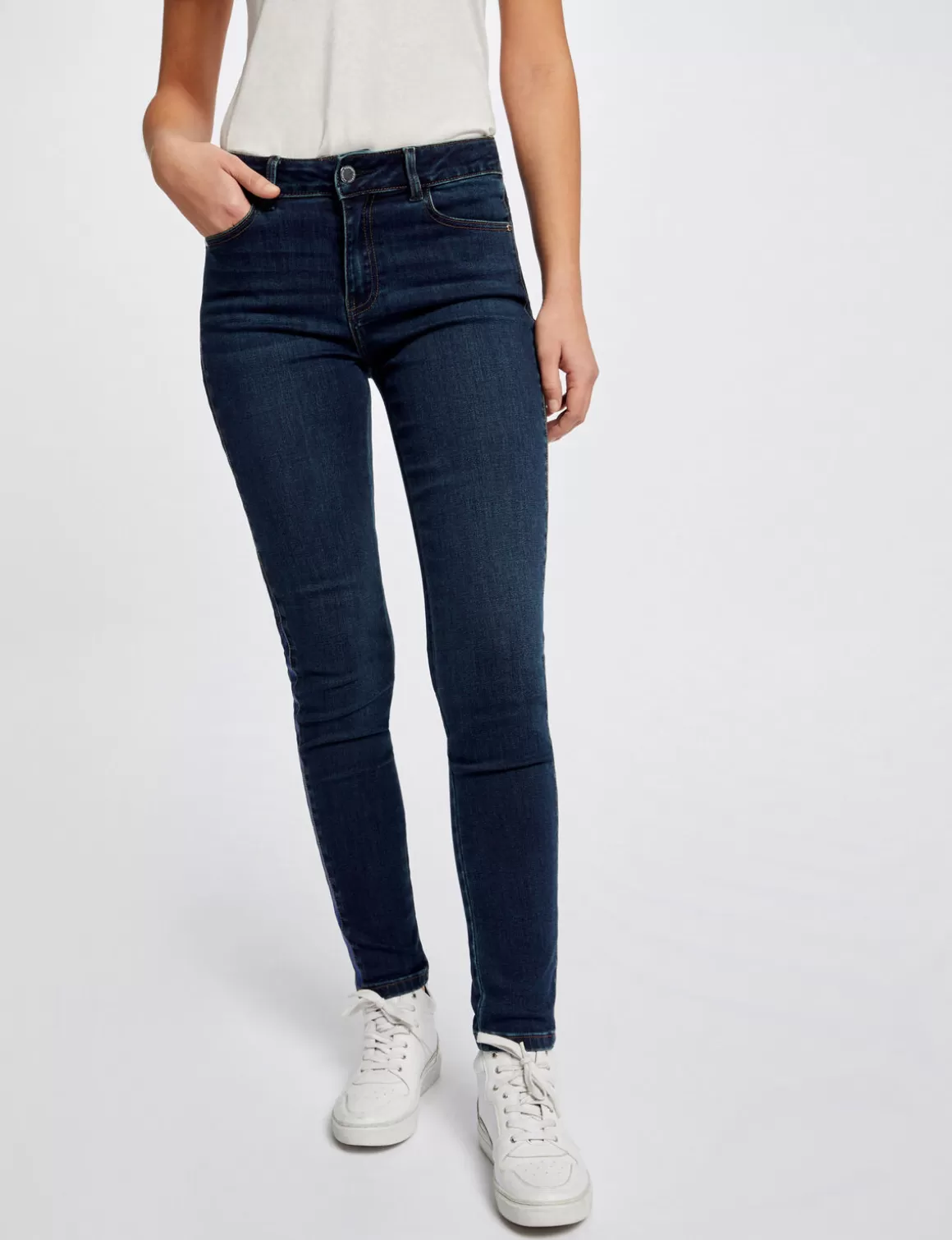 Morgan Pantalons>Jeans Slim Avec Bandes Sequins Jean Stone Femme | Jean_Stone