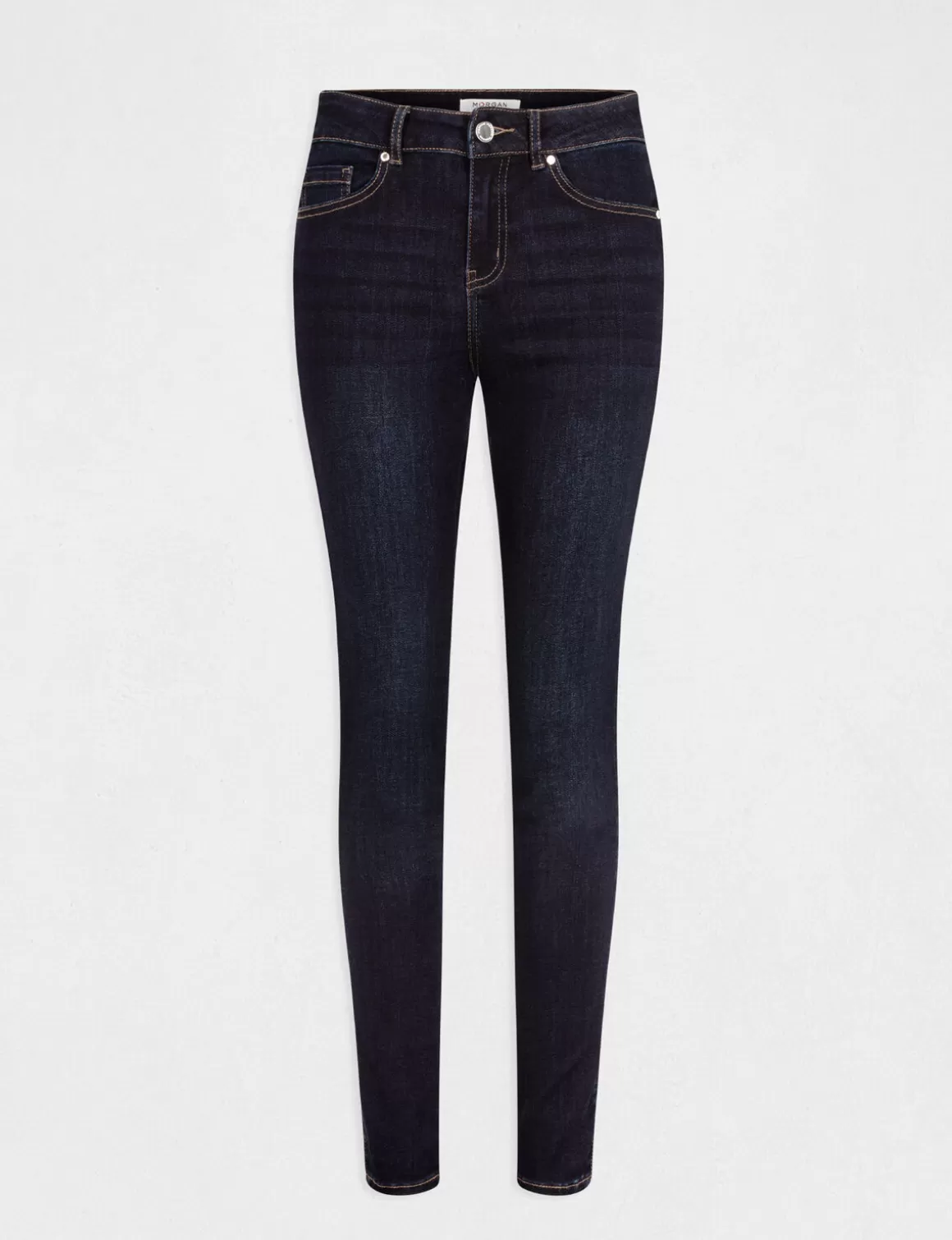 Morgan Jeans>Jeans Slim Avec Bandes Strass Jean Brut Femme | Jean_Brut