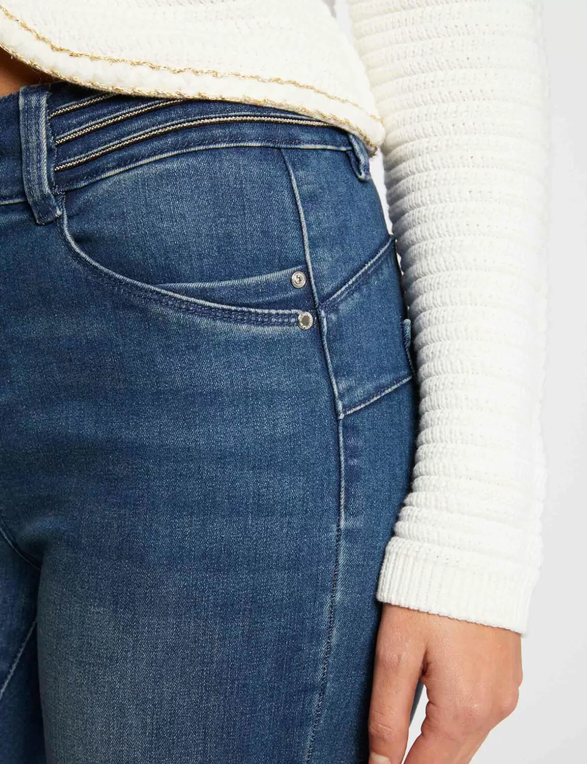 Morgan Jeans>Jeans Slim Avec Details Bijoux Jean Stone Femme | Jean_Stone