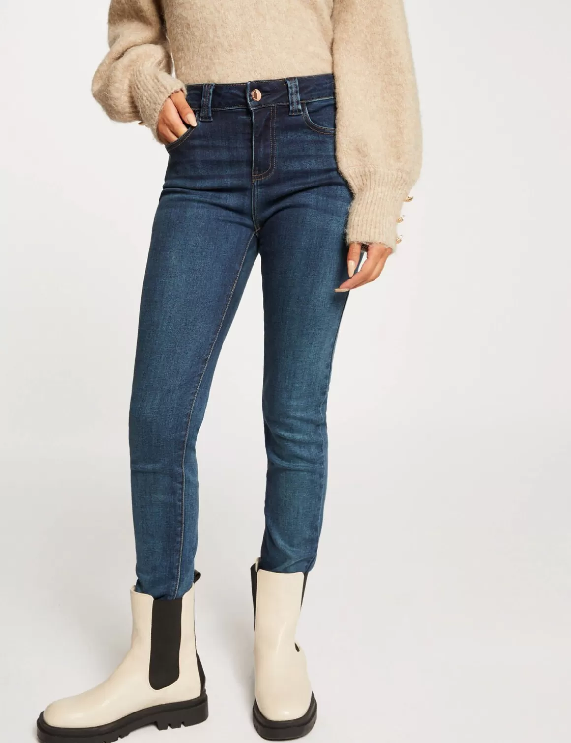 Morgan Jeans>Jeans Slim Taille Haute Jean Stone Femme | Jean_Stone