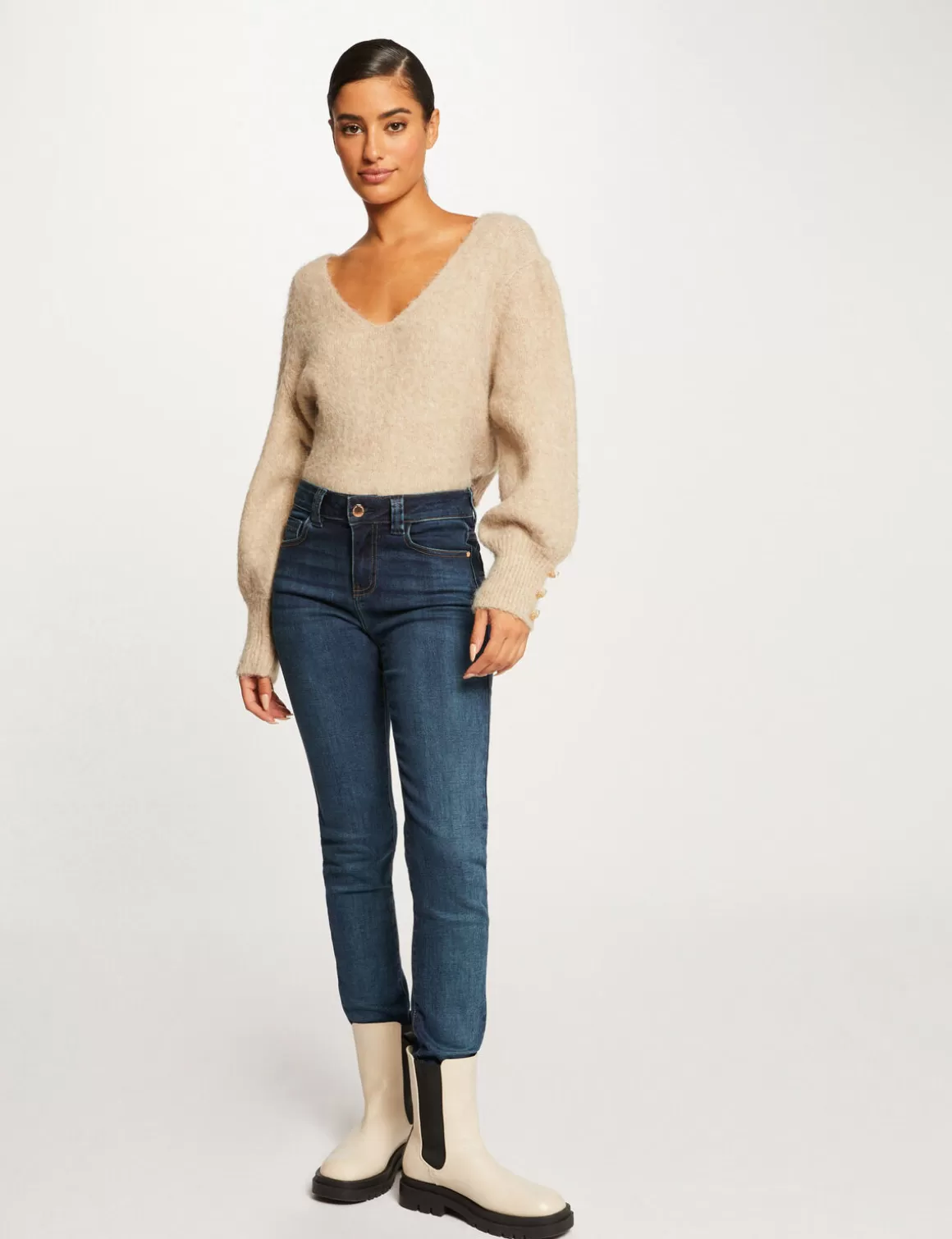 Morgan Jeans>Jeans Slim Taille Haute Jean Stone Femme | Jean_Stone