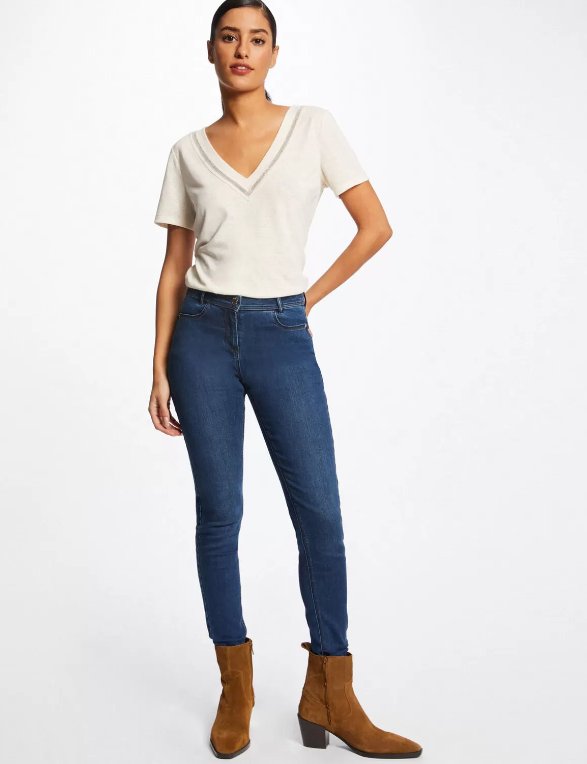 Morgan Jeans>Jeans Slim Taille Standard Jean Stone Femme | Jean_Stone
