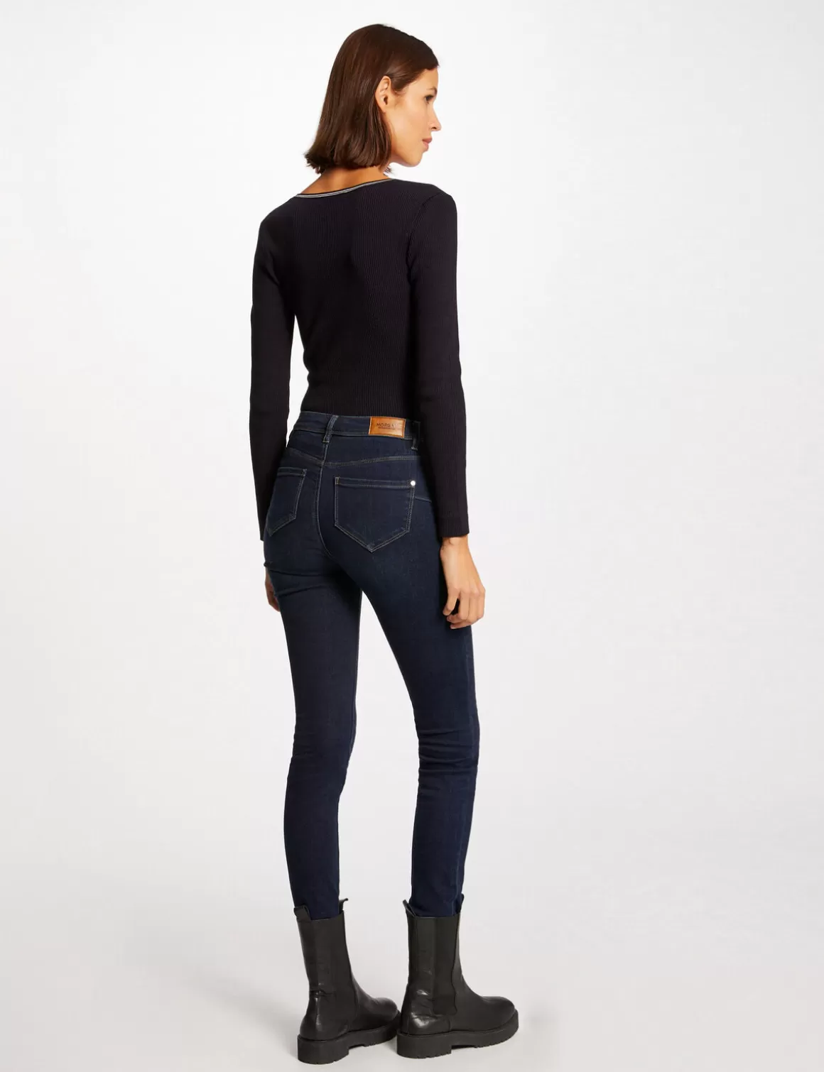Morgan Pulls>Pull Manches Longues A Col En V Femme | Marine
