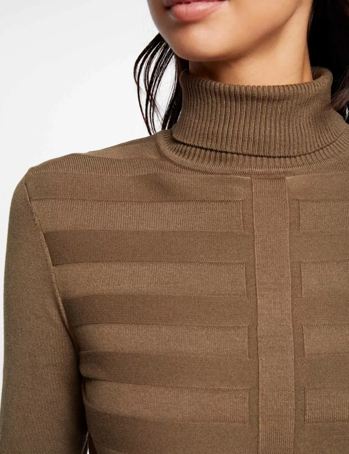 Morgan Pulls>Pull Manches Longues Col Roule Vert Fonce Femme | Vert_Fonce