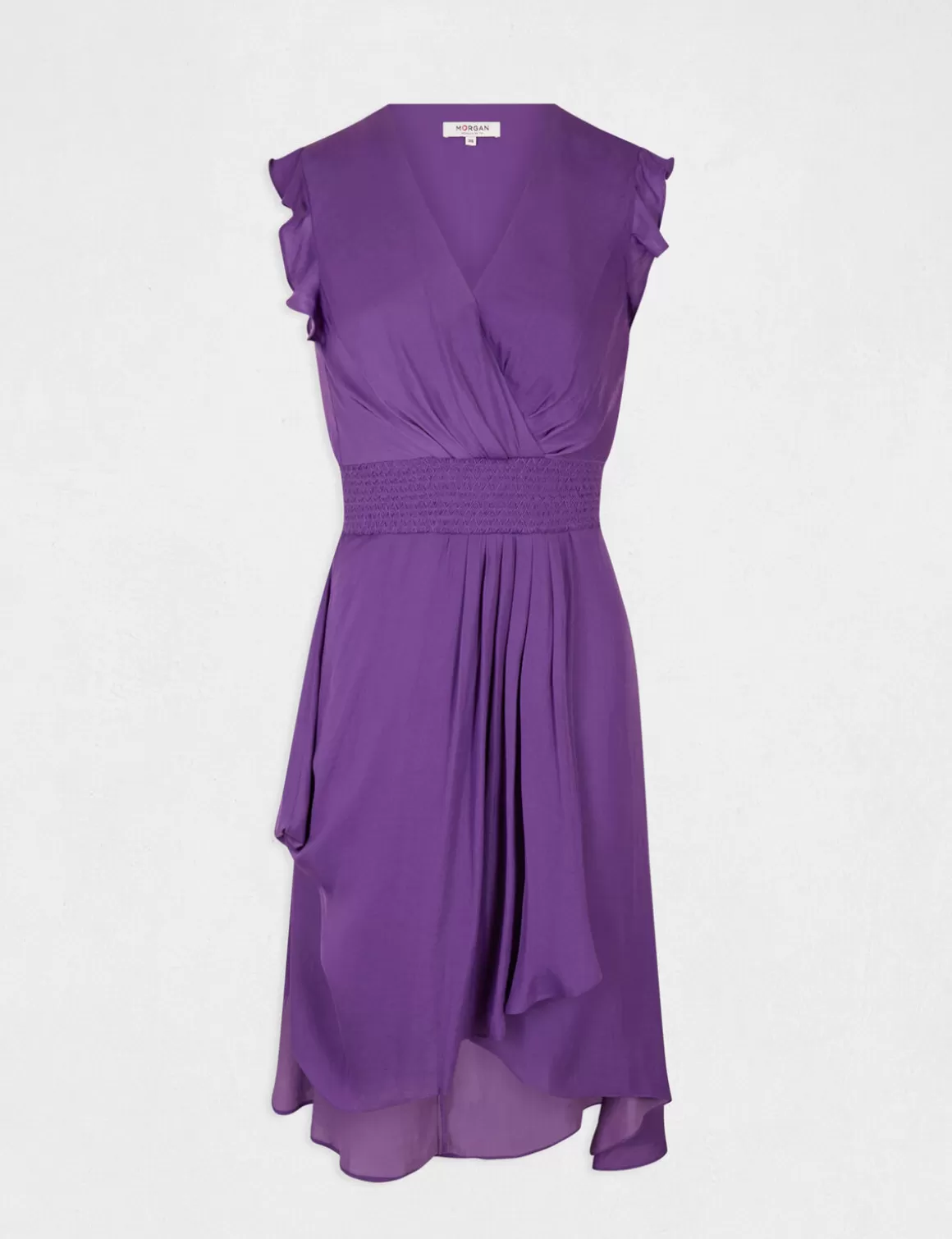 Morgan Robes>Robe Droite Fluide Sans Manches Violet Fonce Femme | Violet_Fonce
