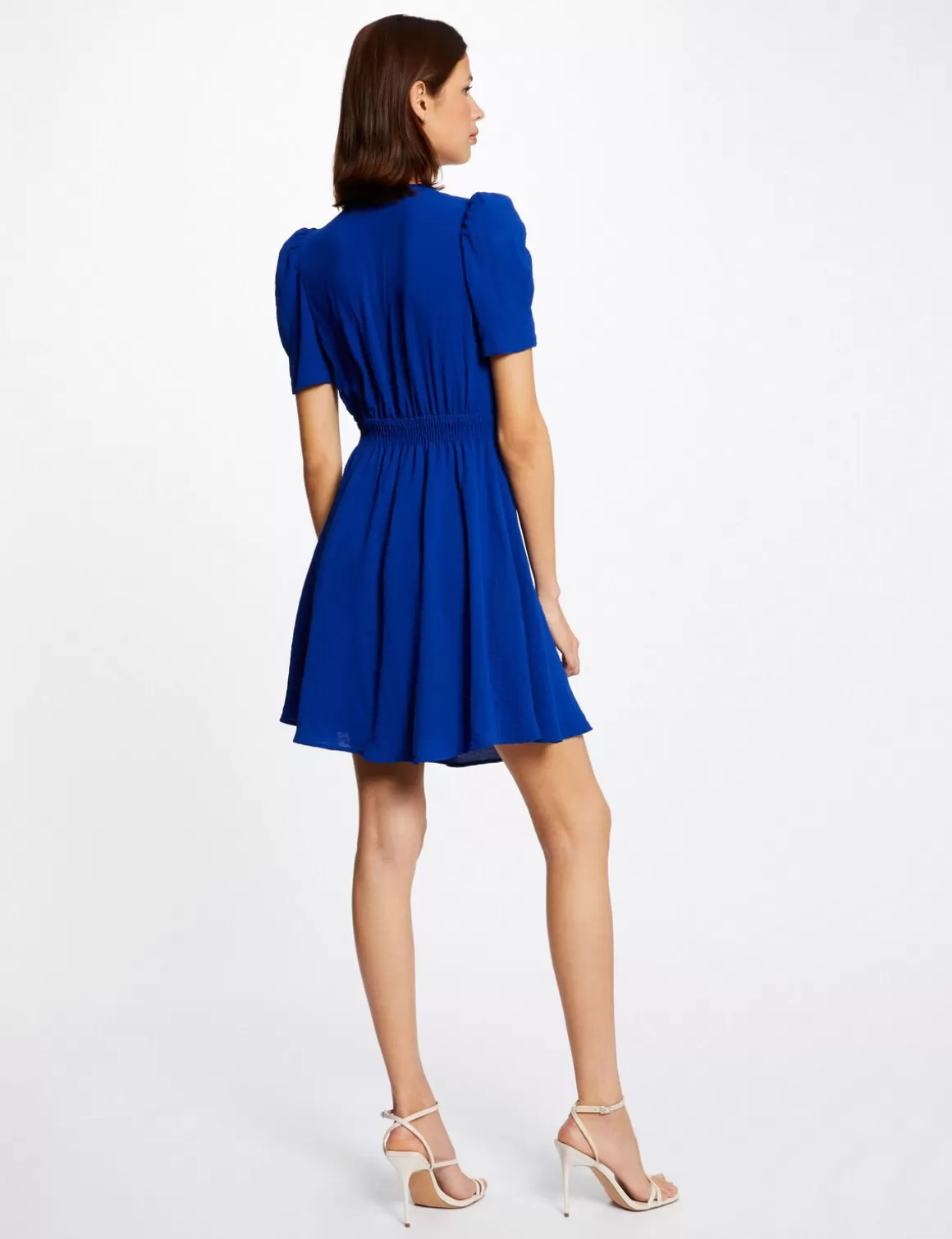 Morgan Robes>Robe Evasee Avec Col Cache-Coeur Bleu Electrique Femme | Bleu_Electrique