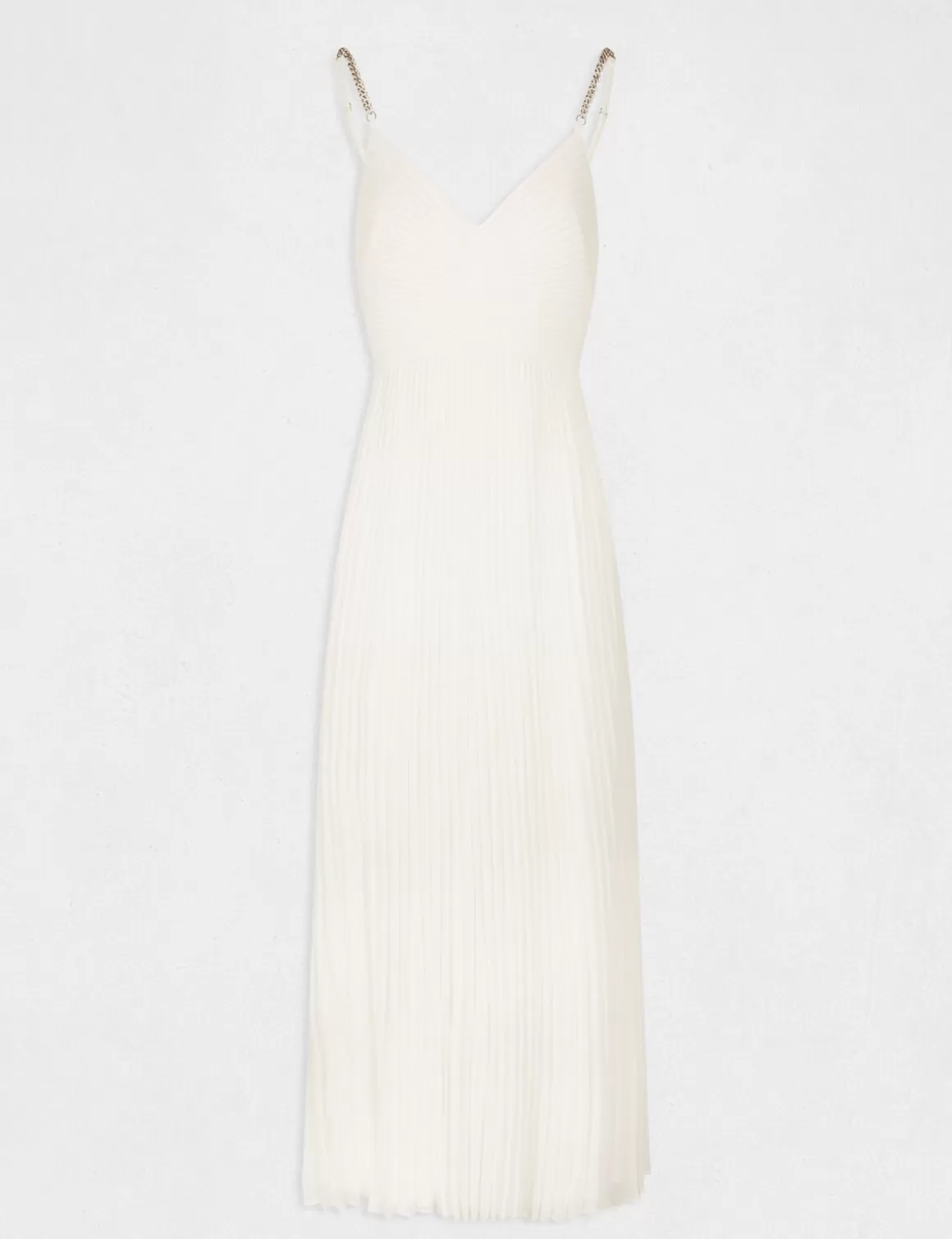 Morgan Robes>Robe Longue Evasee Plissee A Dos Nu Femme | Ecru