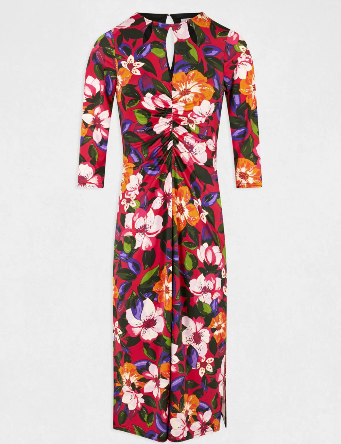 Morgan Robes>Robe Midi Ajustee Froncee Imprime Floral Femme | Multico