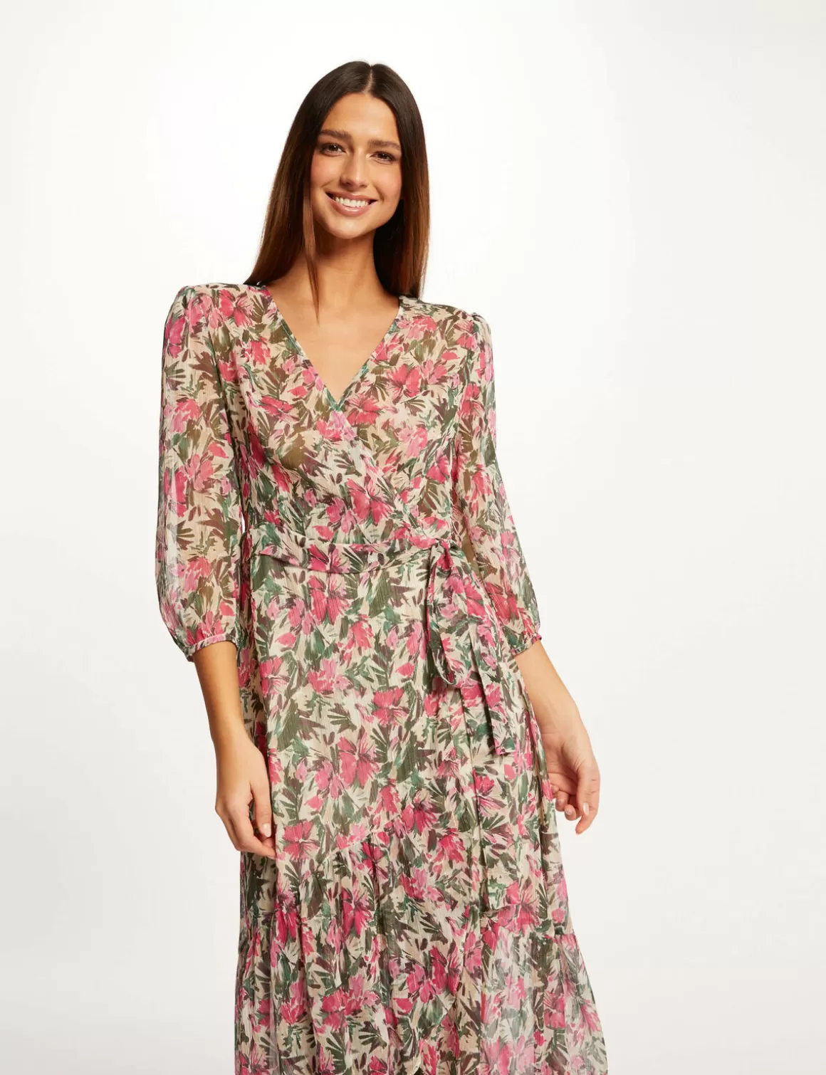 Morgan Robes>Robe Midi Portefeuille Imprime Floral Femme | Multico