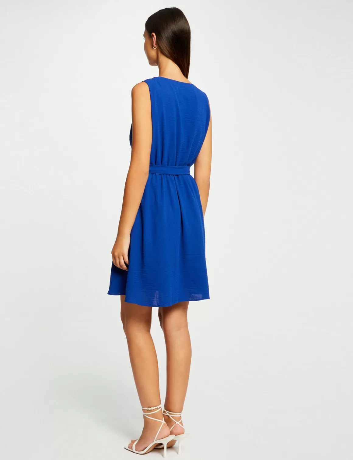 Morgan Robes>Robe Portefeuille Fluide Ceinturee Bleu Electrique Femme | Bleu_Electrique