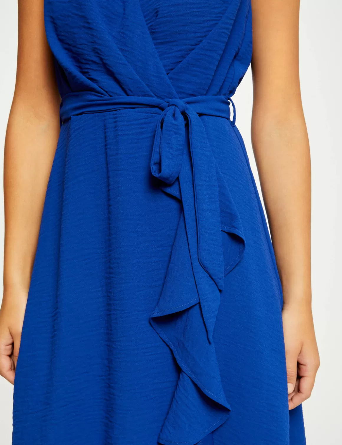 Morgan Robes>Robe Portefeuille Fluide Ceinturee Bleu Electrique Femme | Bleu_Electrique