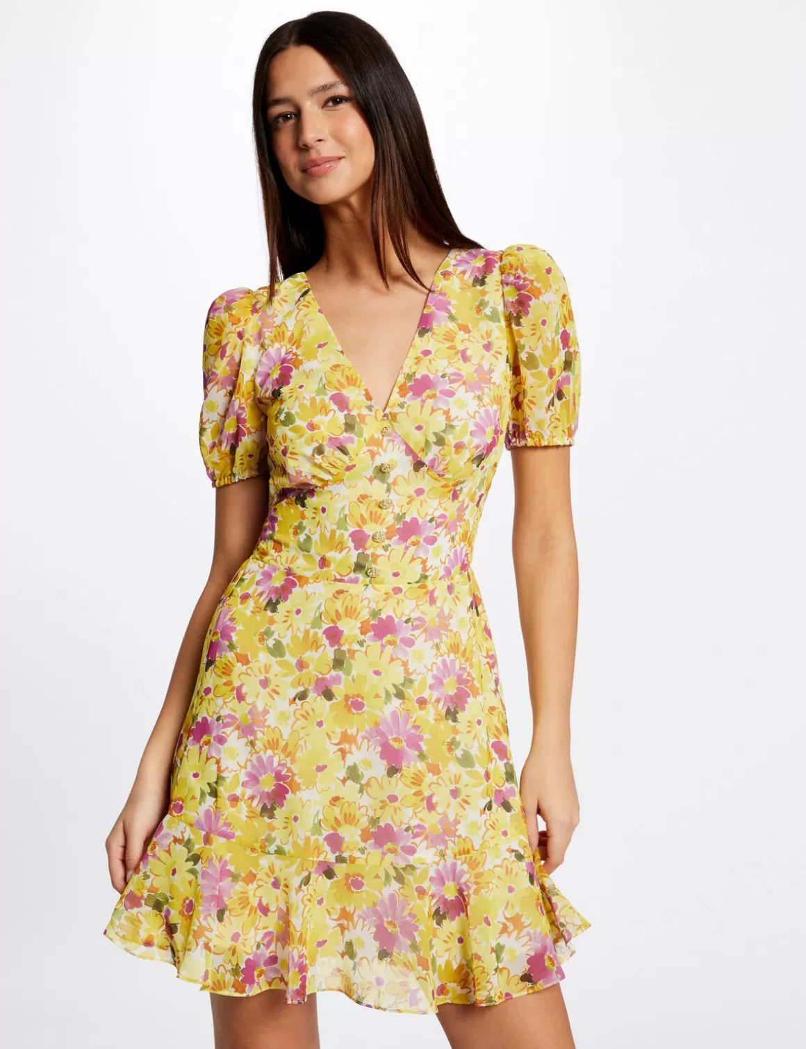 Morgan Robes>Robe Trapeze A Volants Imprime Floral Femme | Multico