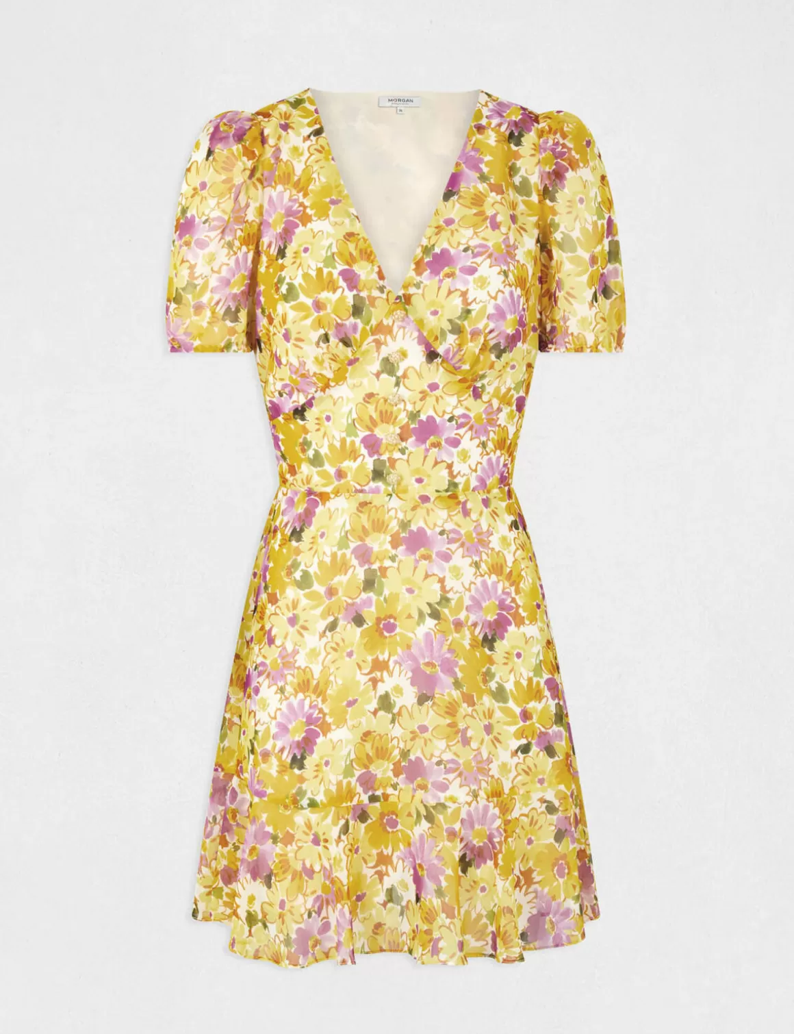 Morgan Robes>Robe Trapeze A Volants Imprime Floral Femme | Multico