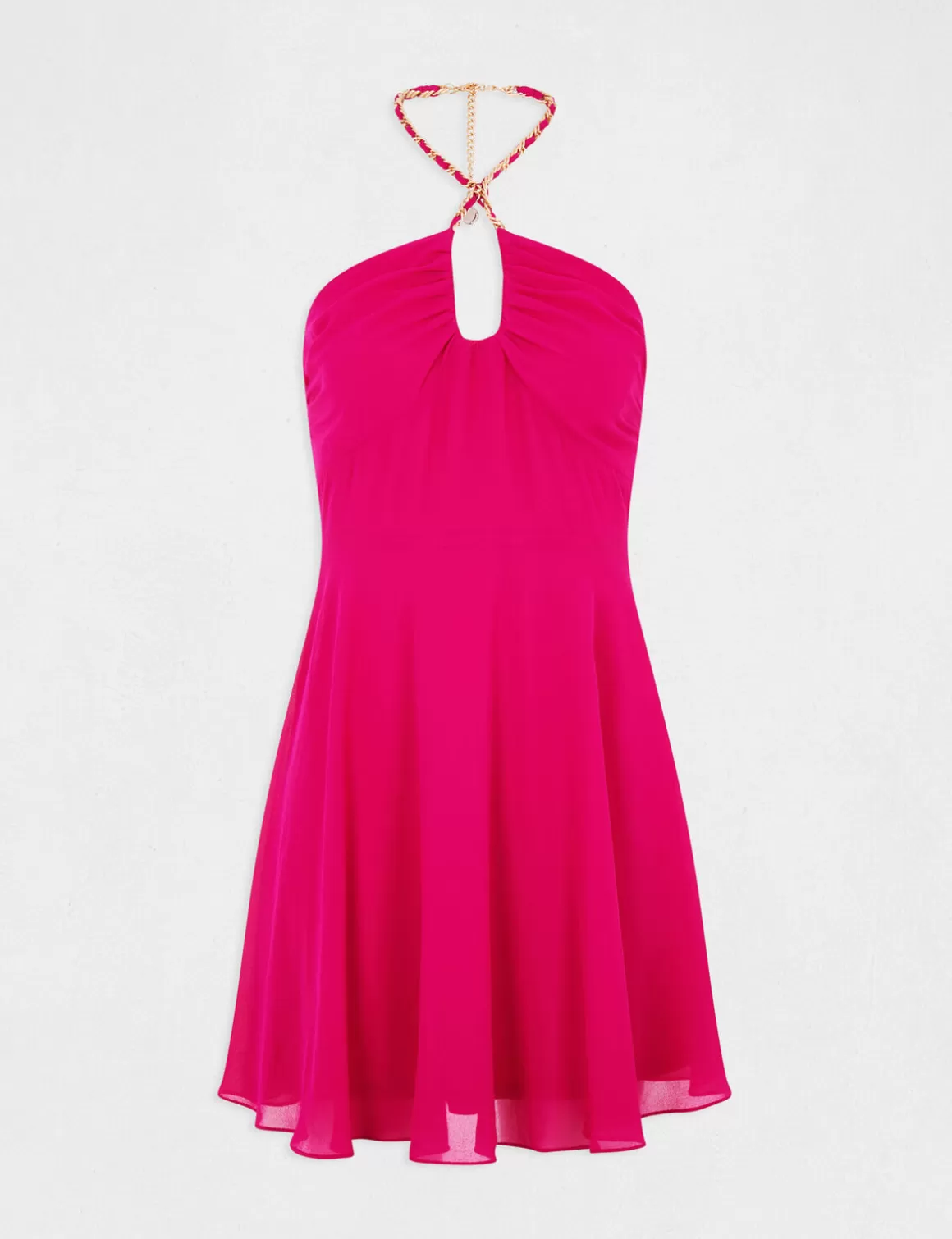 Morgan Robes>Robe Trapeze Avec Col Bustier Rose Fonce Femme | Rose_Fonce