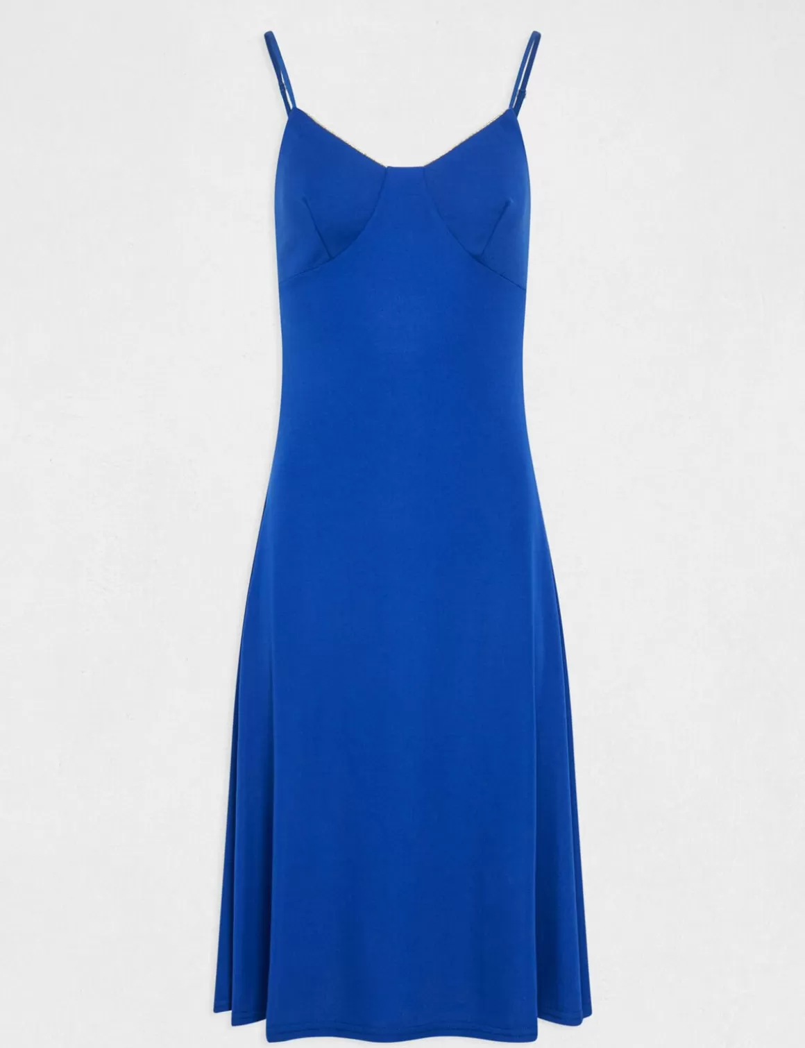 Morgan Robes>Robe Trapeze Fluide A Bretelles Bleu Electrique Femme | Bleu_Electrique