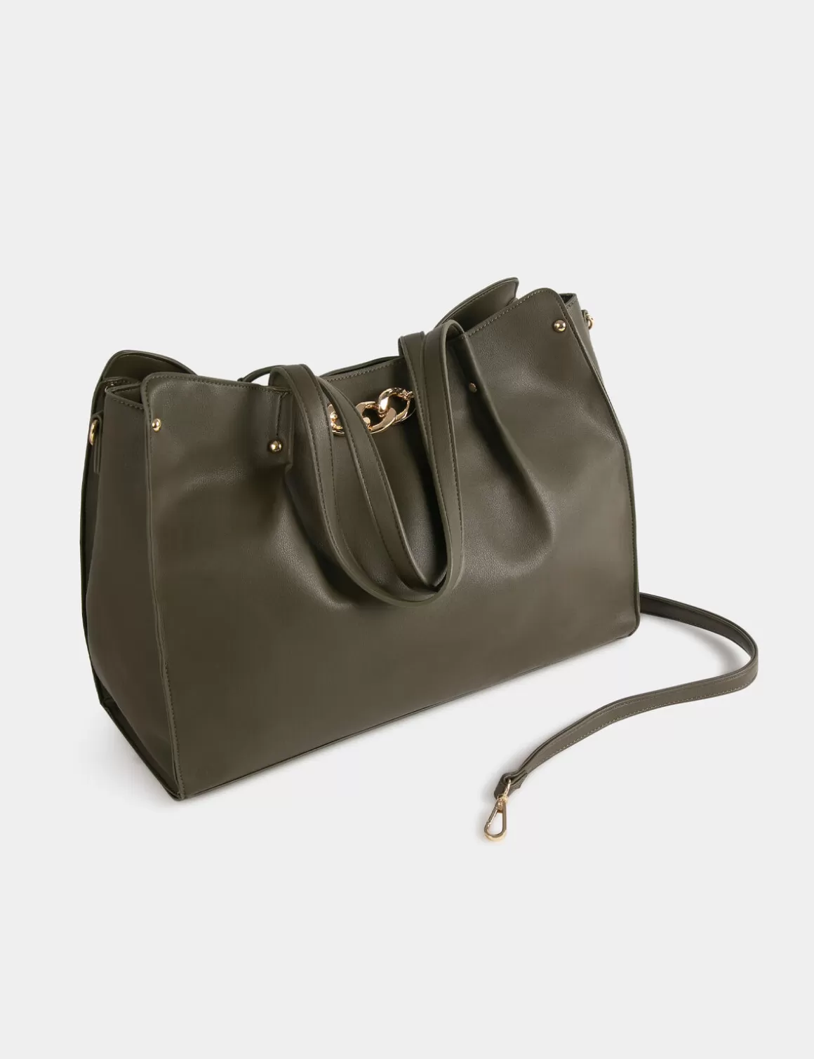 Morgan Maroquinerie>Sac Cabas Avec Detail Chaine Vert Kaki Femme | Vert_Kaki