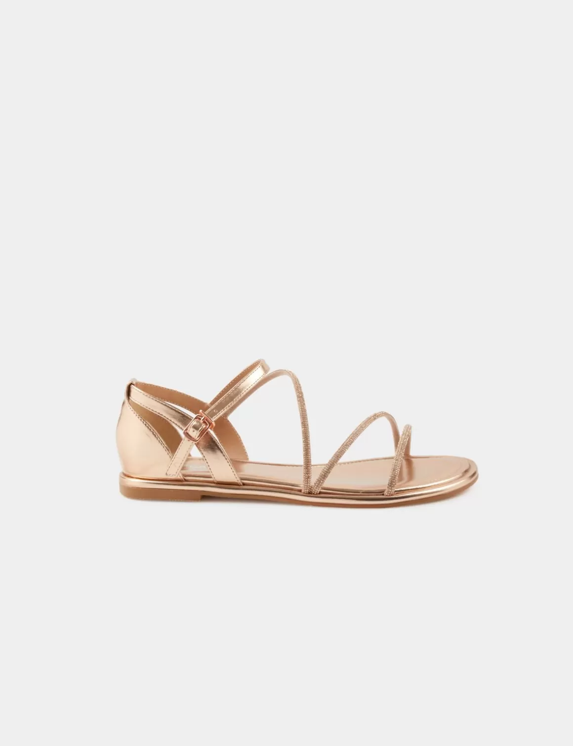 Morgan Chaussures>Sandales Plates Avec Details Strass Vieux Rose Femme | Vieux_Rose