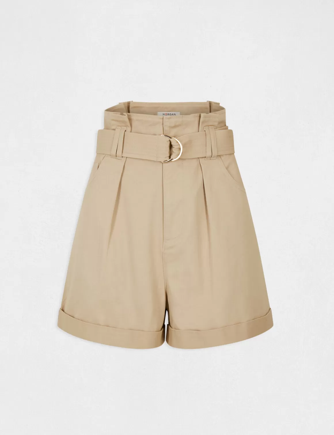Morgan Shorts>Short Ample Taille Haute Ceinture Femme | Beige