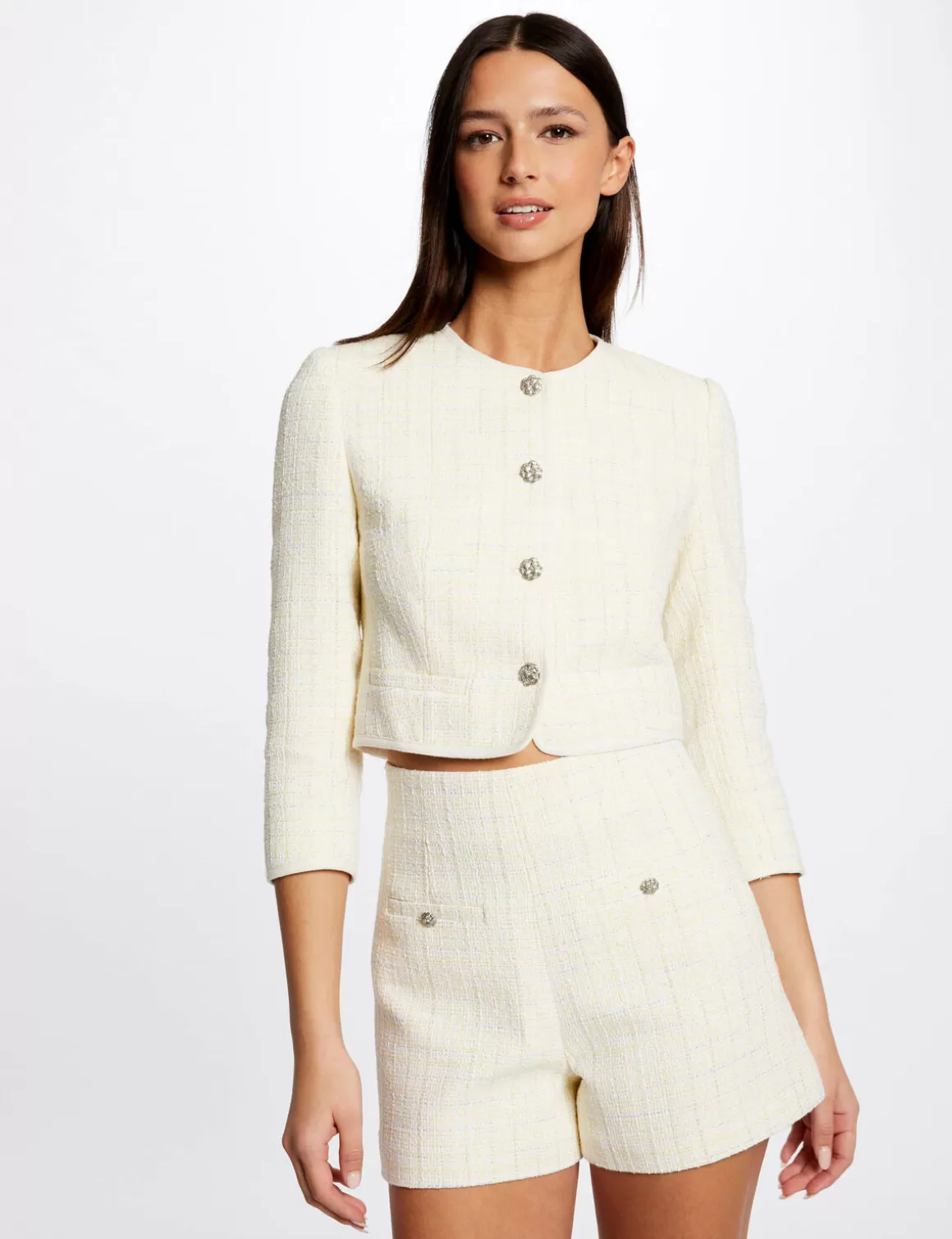 Morgan Ensembles Et Tailleurs>Short Droit Taille Haute Femme | Jaune