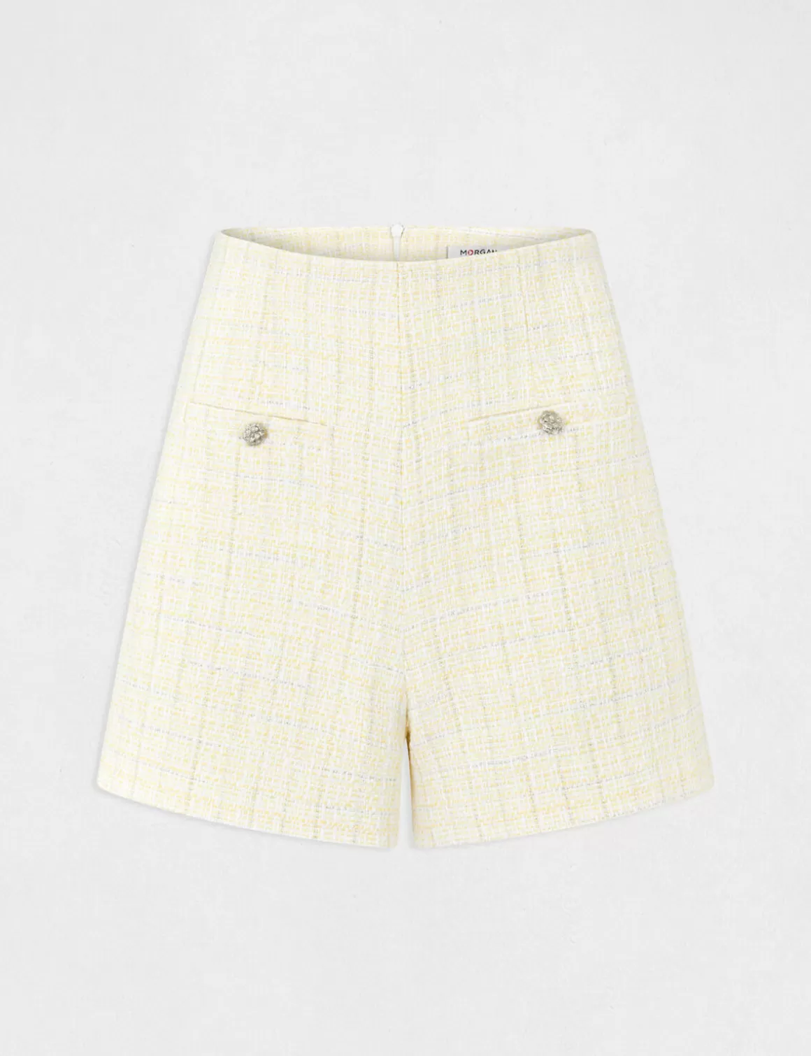 Morgan Ensembles Et Tailleurs>Short Droit Taille Haute Femme | Jaune