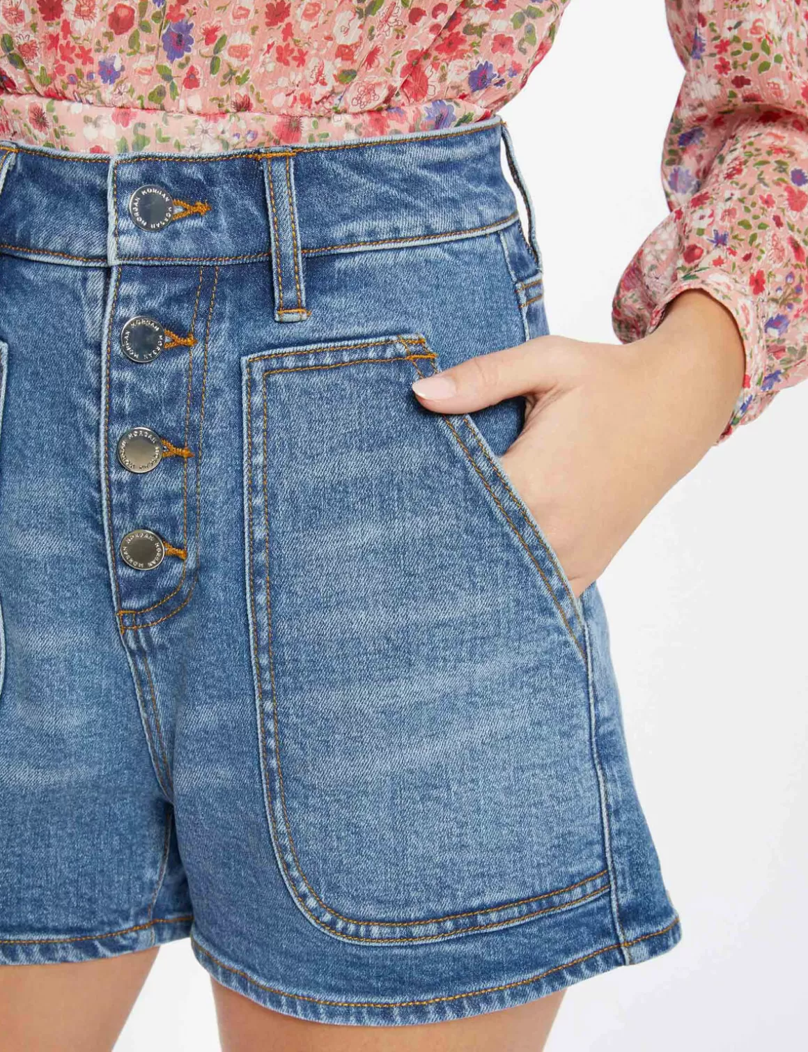 Morgan Shorts>Short Mom Taille Haute En Jean Jean Stone Femme | Jean_Stone