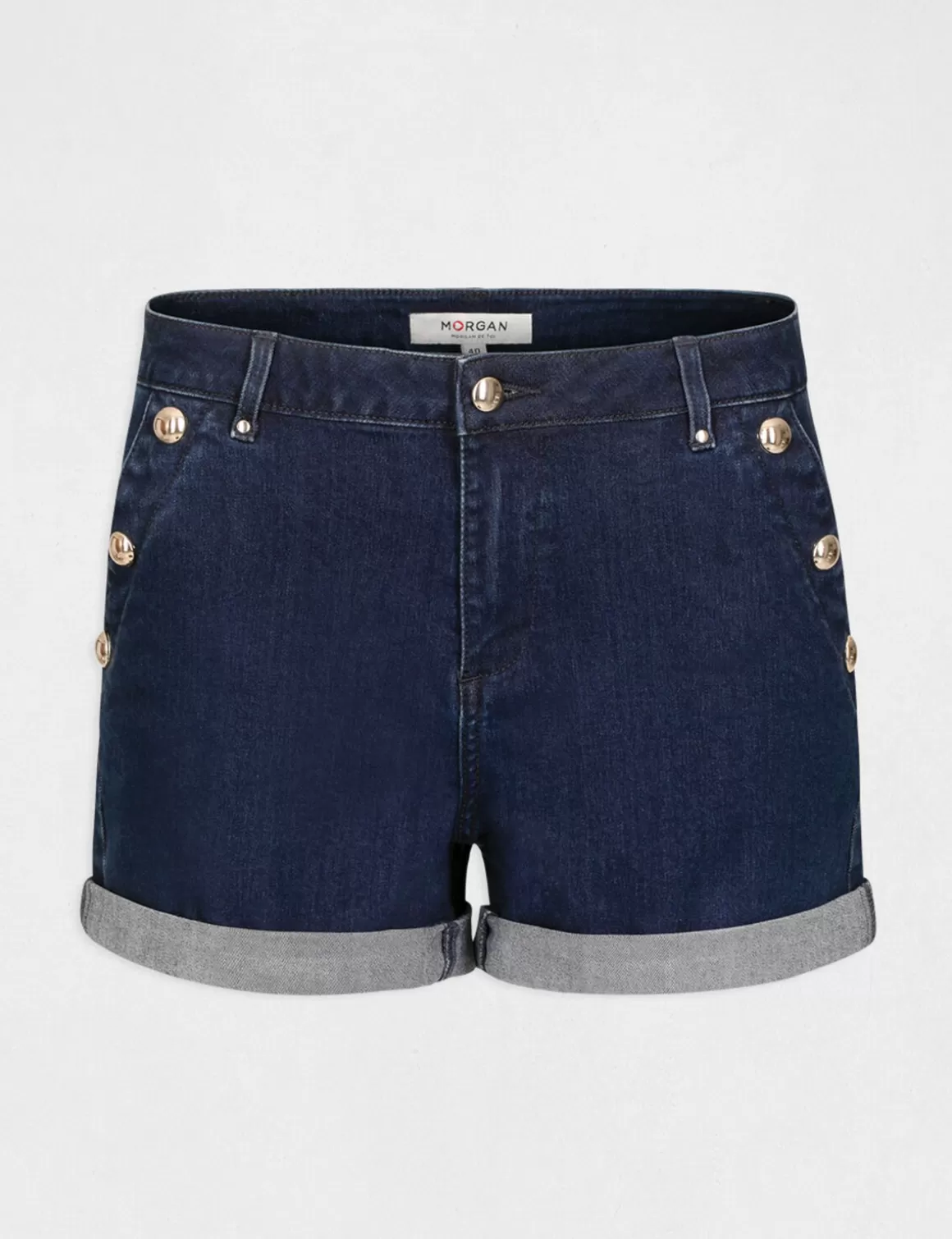 Morgan Shorts>Short Slim En Jean A Pont Jean Brut Femme | Jean_Brut