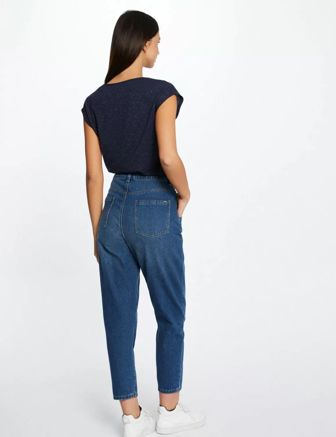 Morgan Tops Et T-Shirts>T-Shirt Manches Courtes A Col En V Femme | Marine