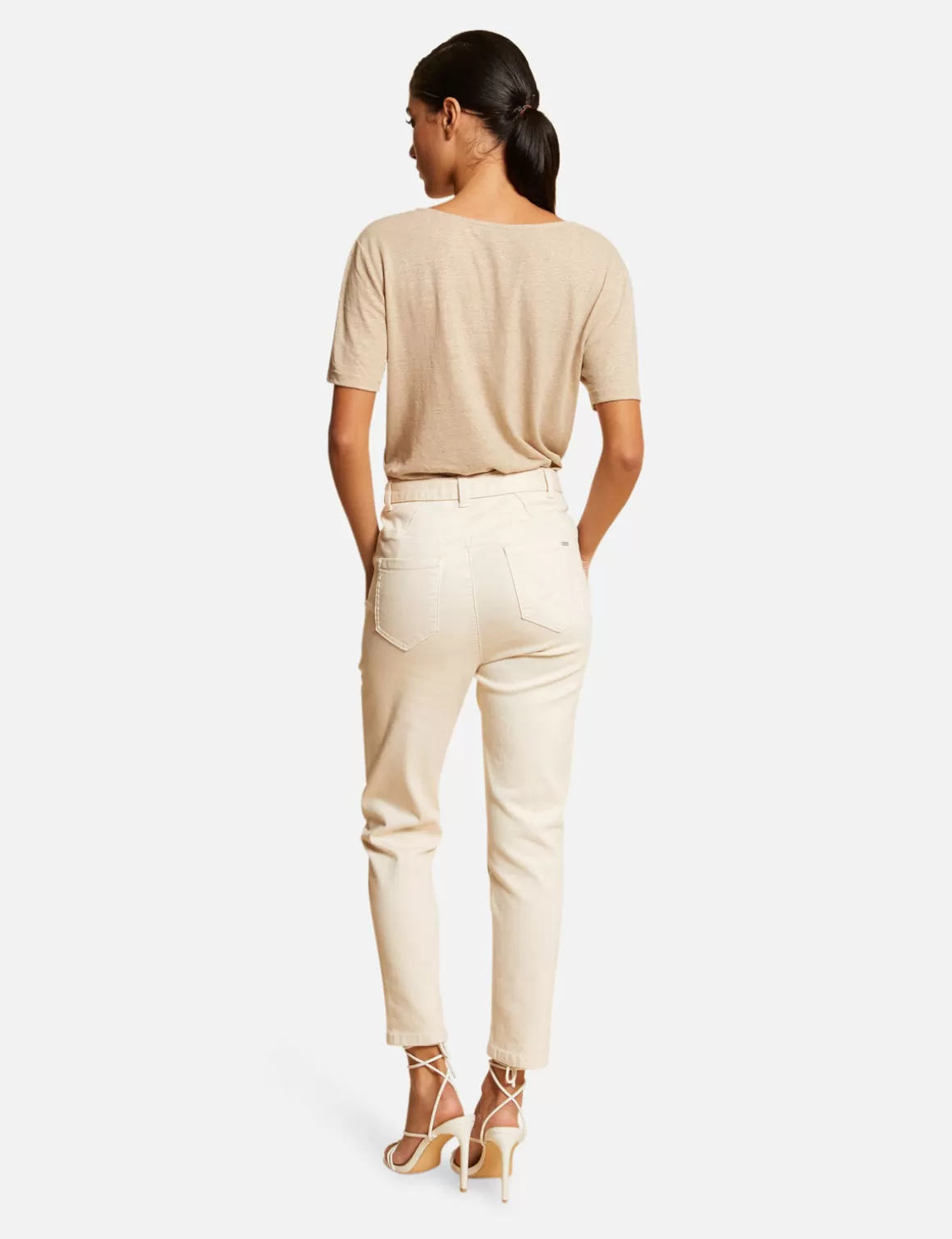 Morgan Tops Et T-Shirts>T-Shirt Manches Courtes A Col En V Femme | Beige