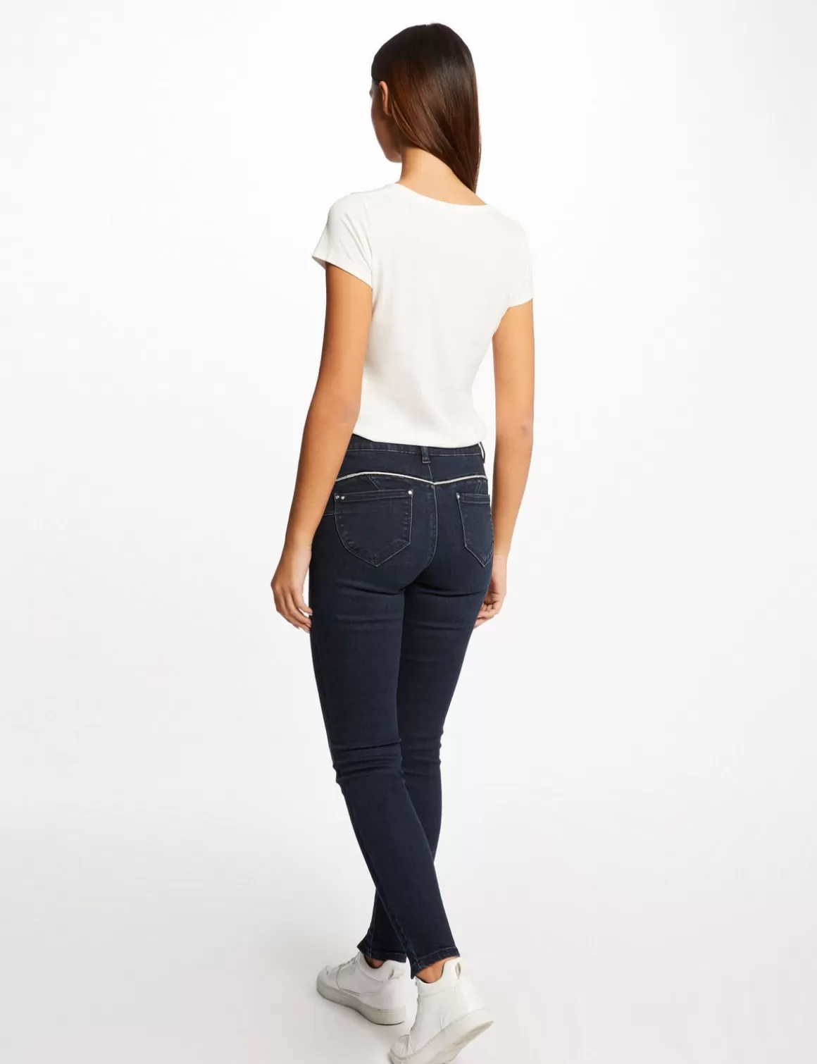 Morgan Tops Et T-Shirts>T-Shirt Manches Courtes A Inscription Vert Moyen Femme | Vert_Moyen