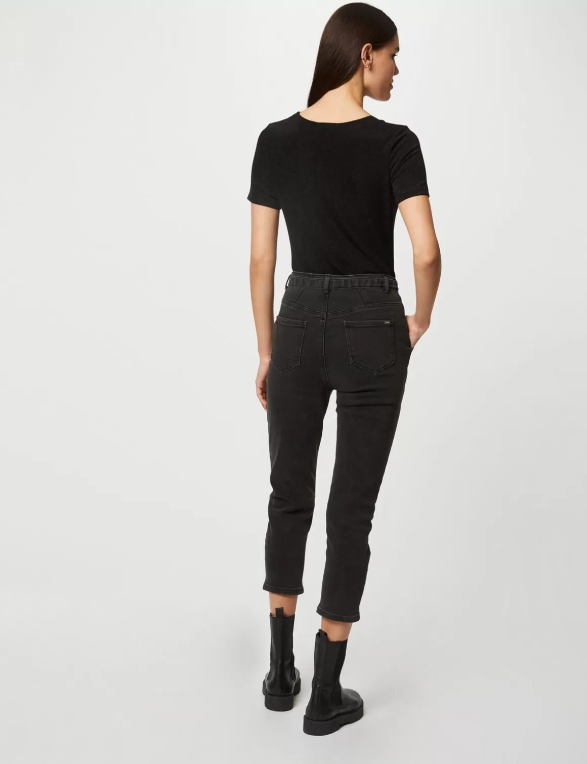 Morgan Tops Et T-Shirts>T-Shirt Manches Courtes Avec Col En V Femme | Noir