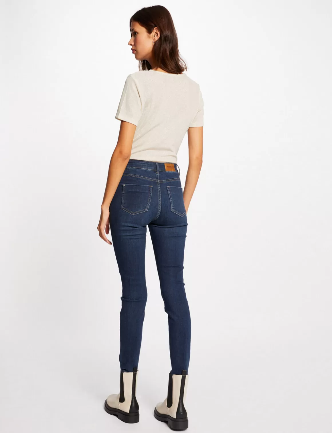 Morgan Tops Et T-Shirts>T-Shirt Manches Courtes Avec Col En V Femme | Ivoire