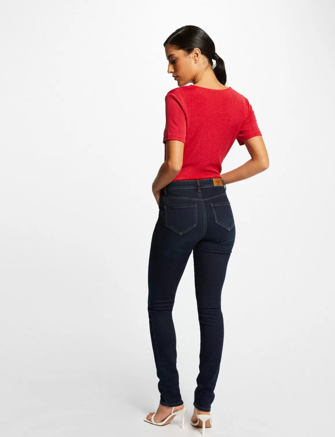 Morgan Tops Et T-Shirts>T-Shirt Manches Courtes Avec Col En V Femme | Framboise