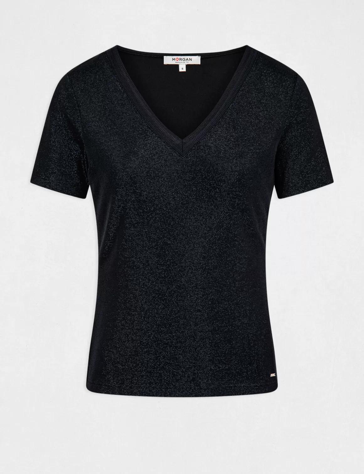 Morgan Tops Et T-Shirts>T-Shirt Manches Courtes Avec Col En V Femme | Marine