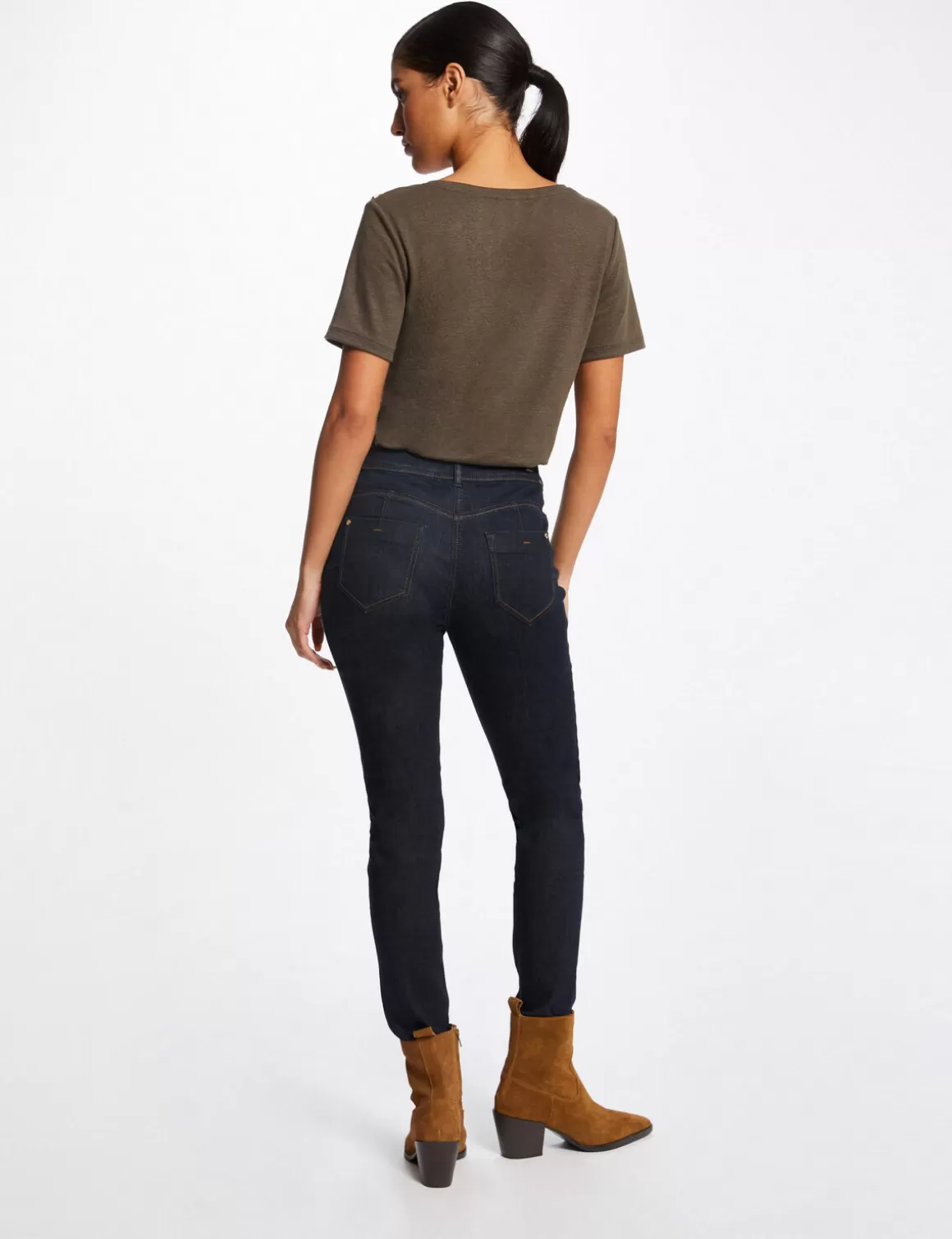 Morgan Tops Et T-Shirts>T-Shirt Manches Courtes Avec Ornements Vert Kaki Femme | Vert_Kaki