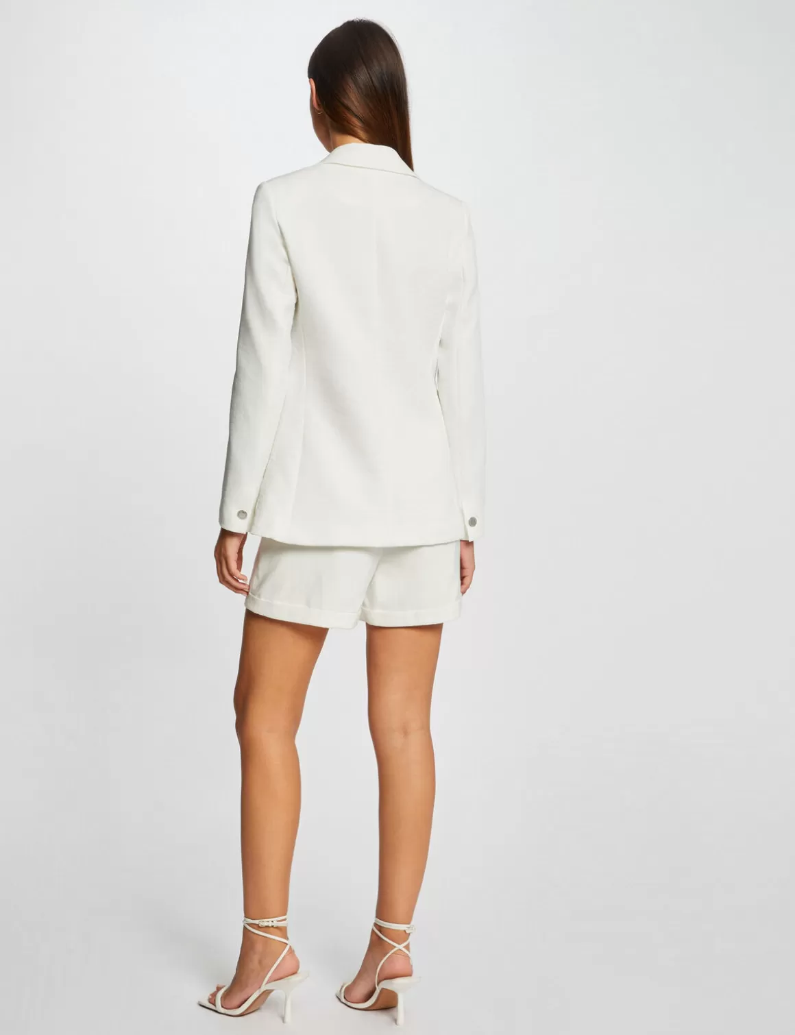 Morgan Vestes Et Blousons>Veste City Cintree Col Crante A Revers Femme | Ecru