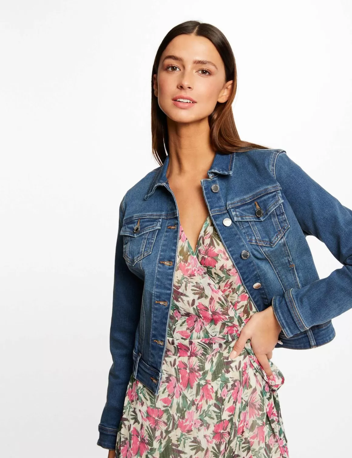 Morgan Vestes Et Blousons>Veste Droite Boutonnee En Jean Jean Stone Femme | Jean_Stone