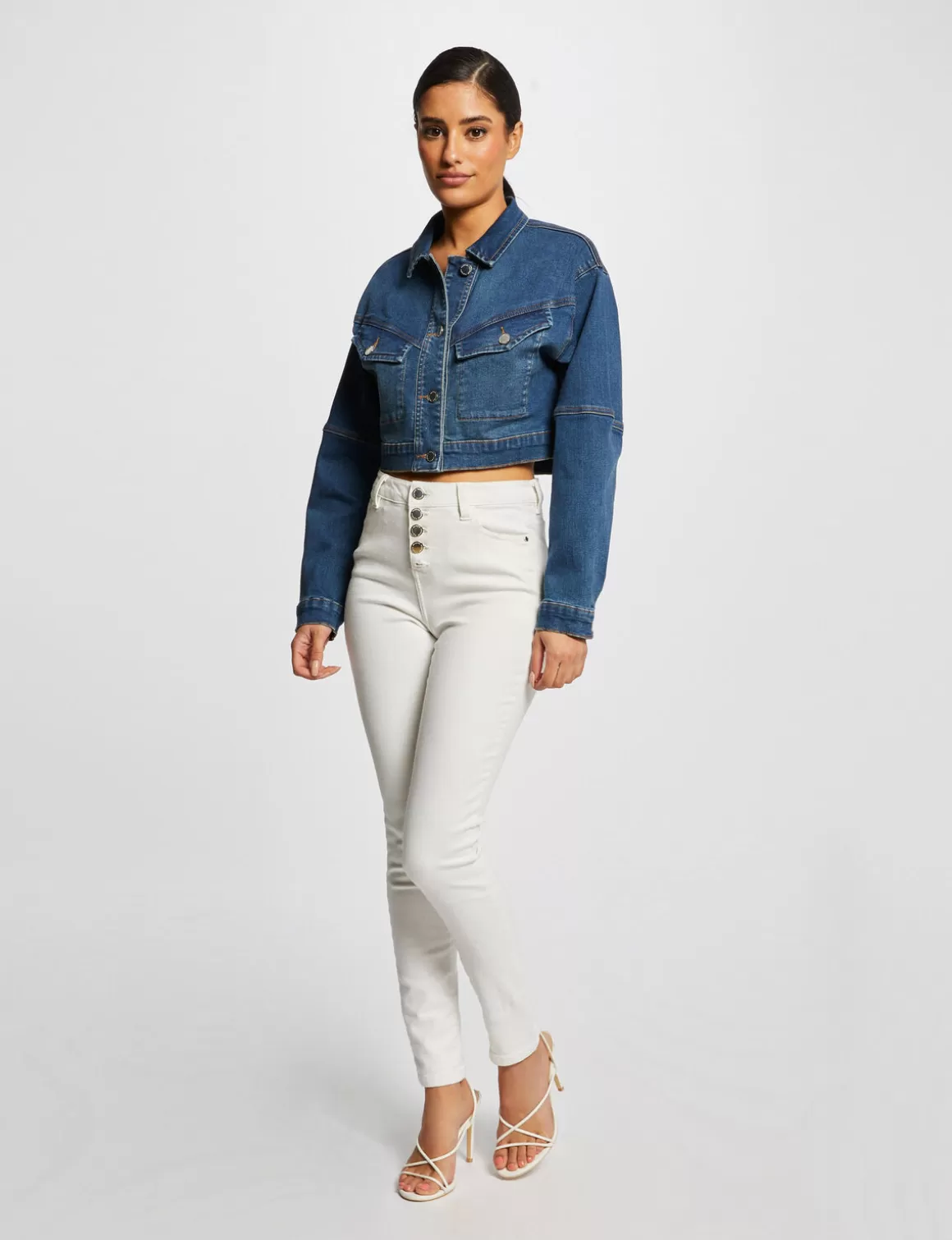 Morgan Vestes Et Blousons>Veste Droite Boutonnee En Jean Jean Stone Femme | Jean_Stone